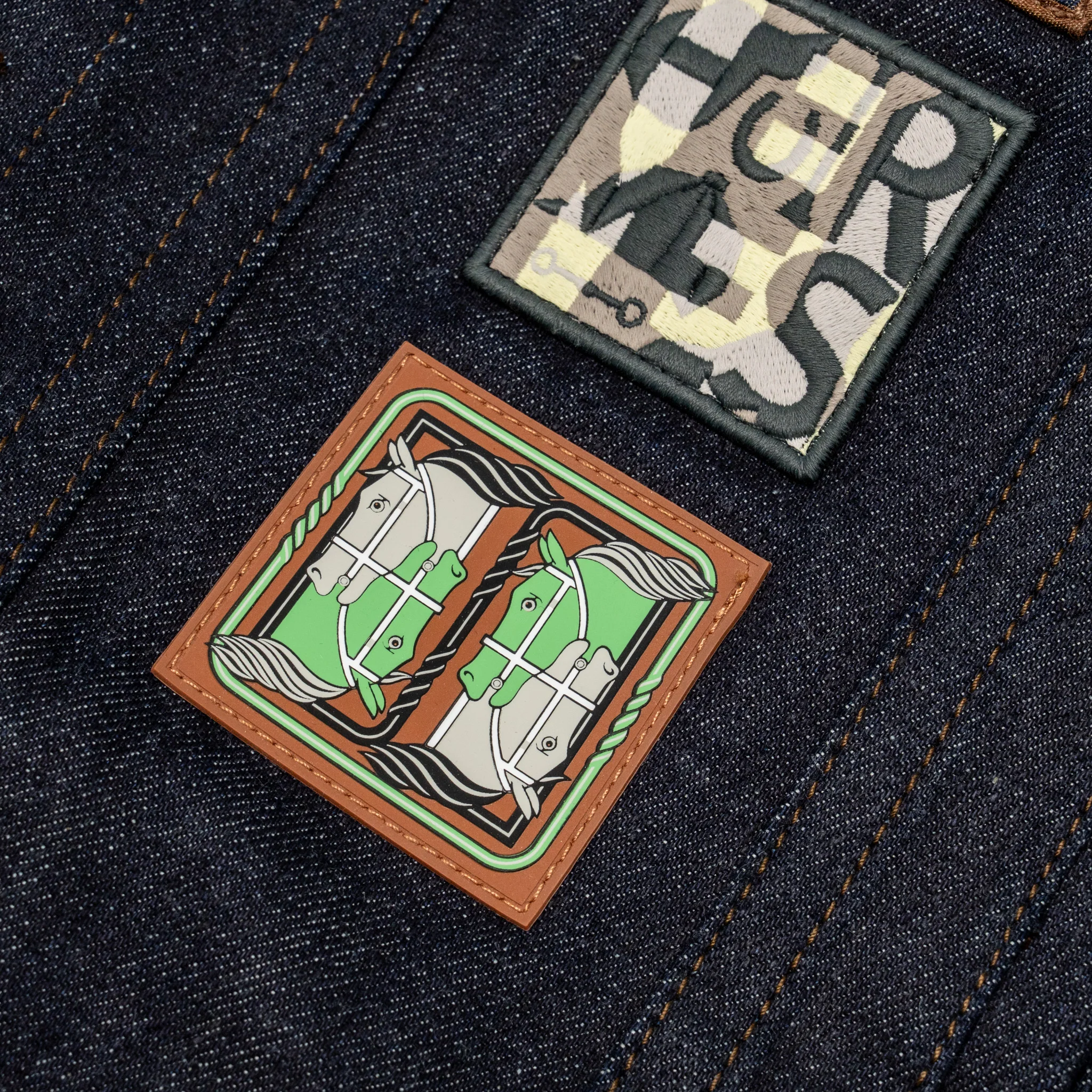 Hermes Size 50 Blouson Icones AU Carre Denim Jacket Cotton Indigo SHW - Image 5