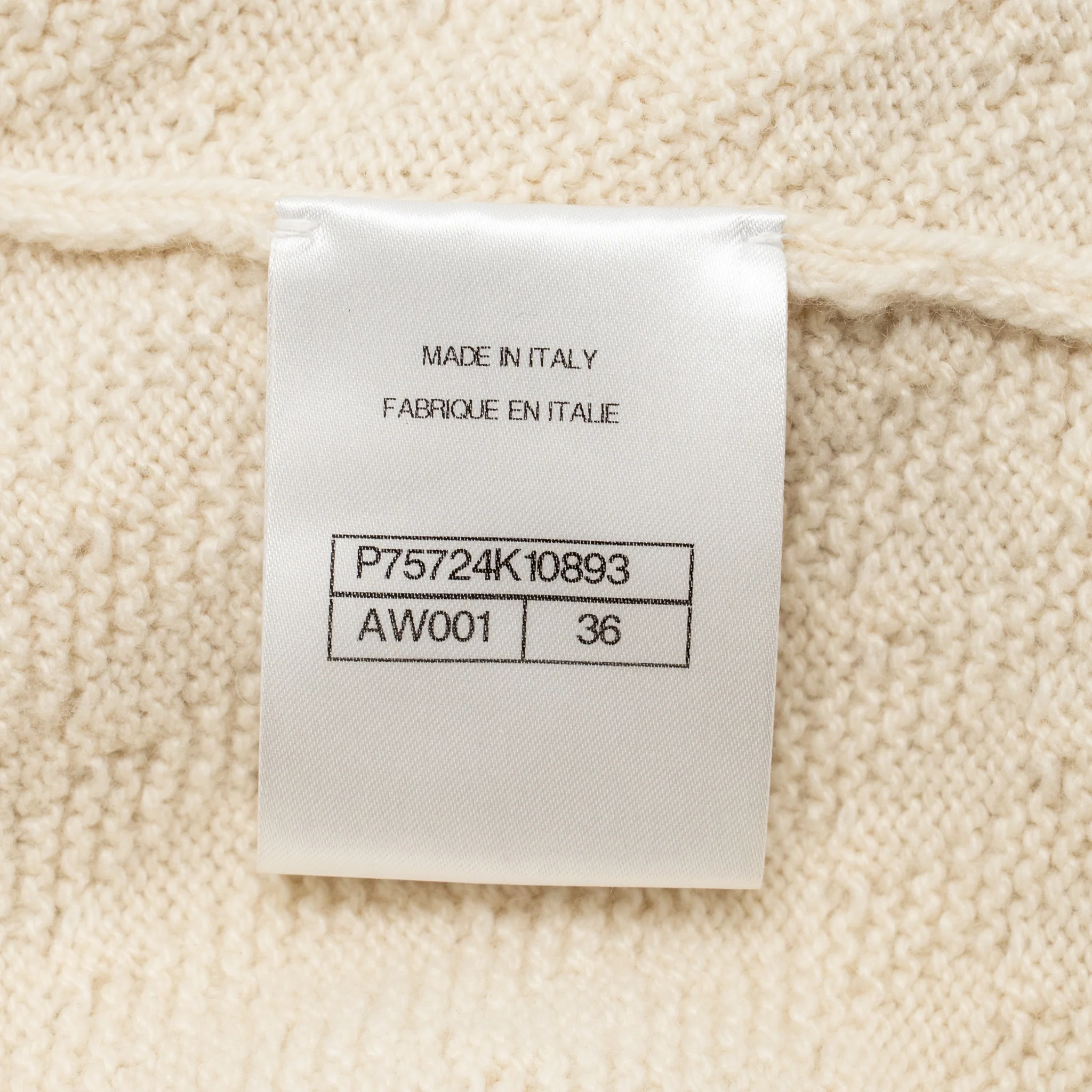 Chanel size 36 23B leather chain cashmere cardigan cream - Image 6