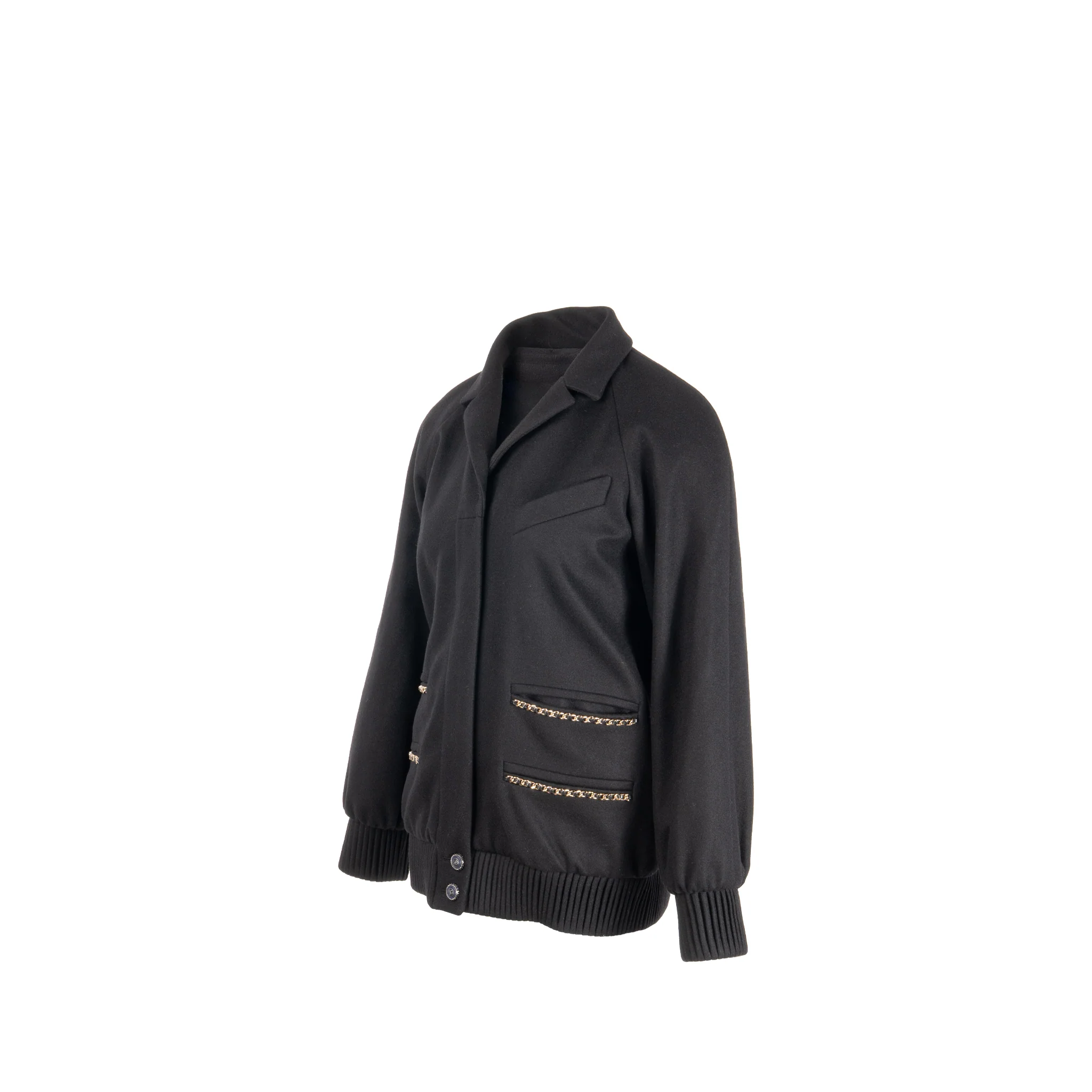 Chanel size 36 cashmere jacket with chain details Black - Image 2