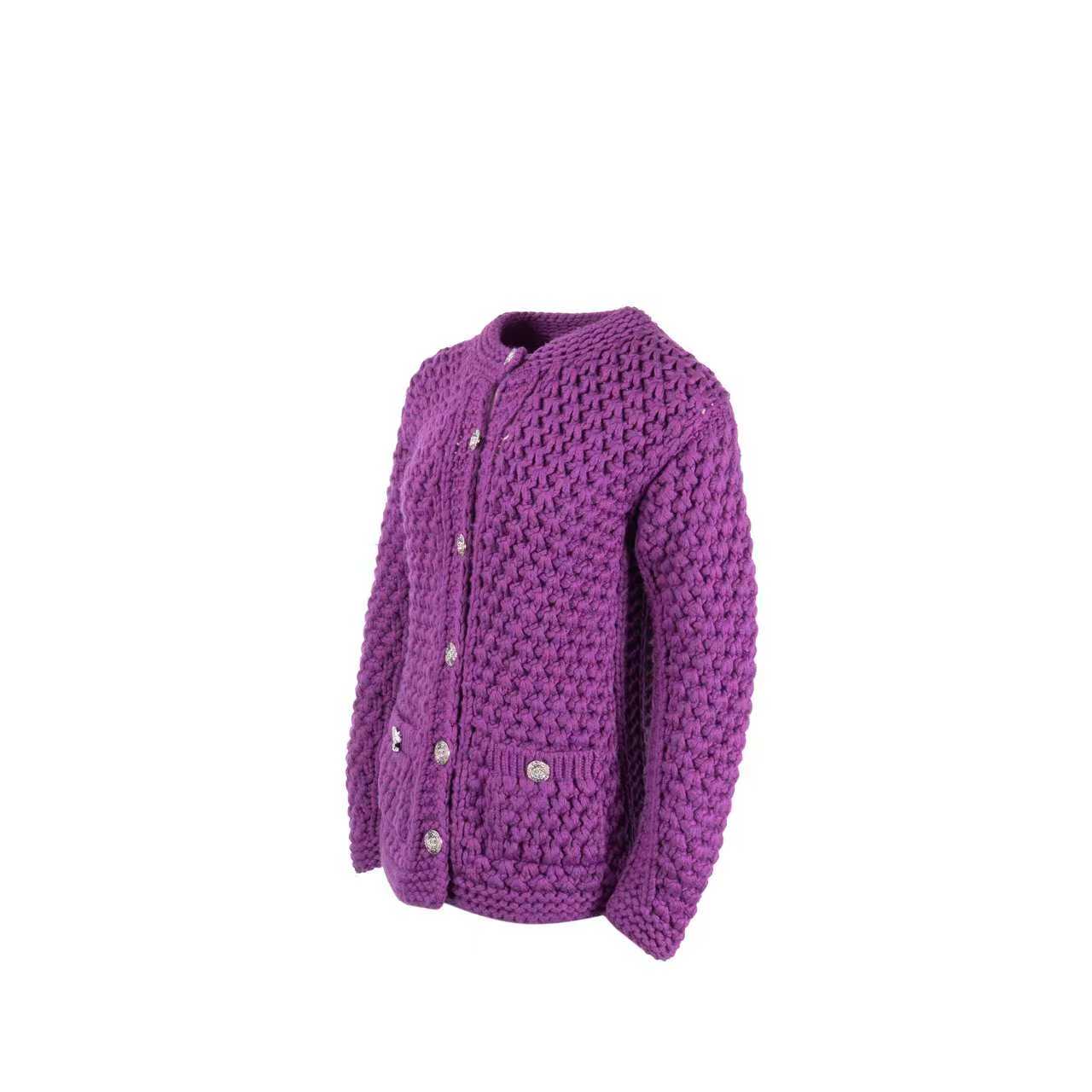 Chanel Size 36 CC Button Knit Jacket with Size XS Ensemble Wool/Polyamide Purple (Sell in Set) - Image 2