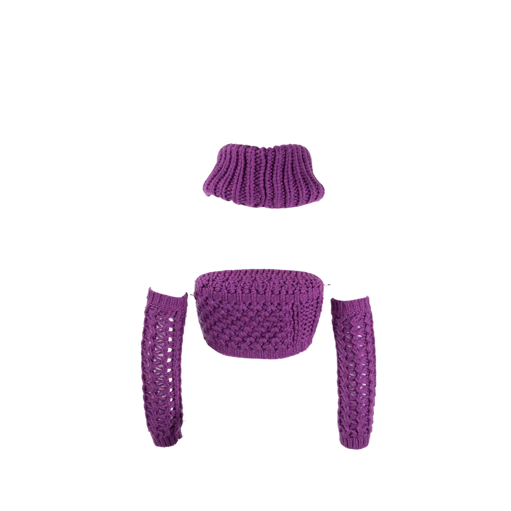 Chanel Size 36 CC Button Knit Jacket with Size XS Ensemble Wool/Polyamide Purple (Sell in Set) - Image 4
