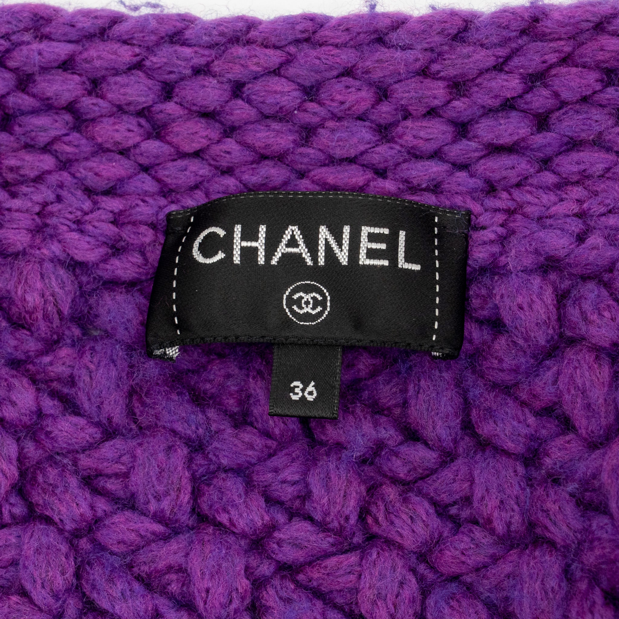 Chanel Size 36 CC Button Knit Jacket with Size XS Ensemble Wool/Polyamide Purple (Sell in Set) - Image 8