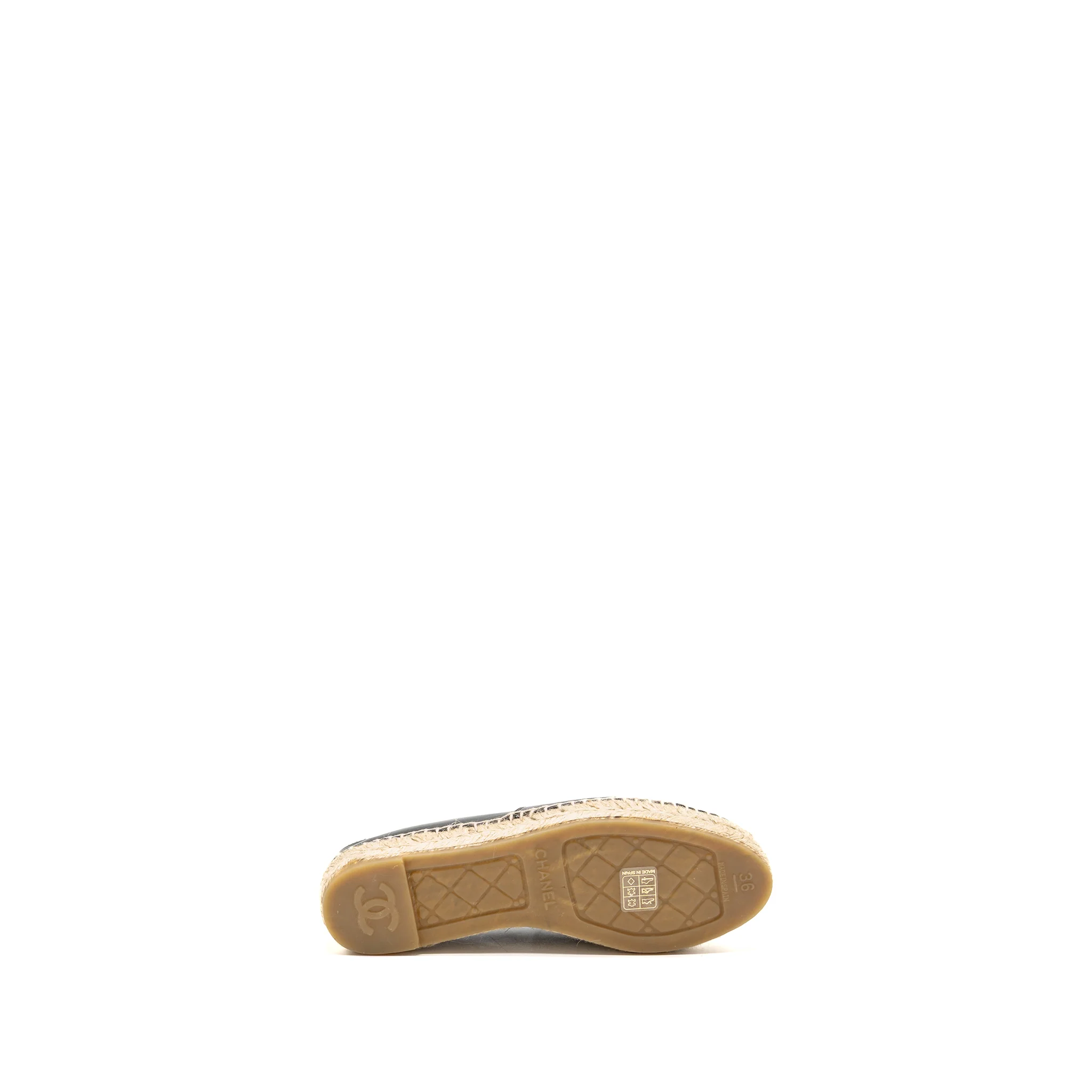 Chanel Size 36 Espadrilles Lambskin Black - Image 7