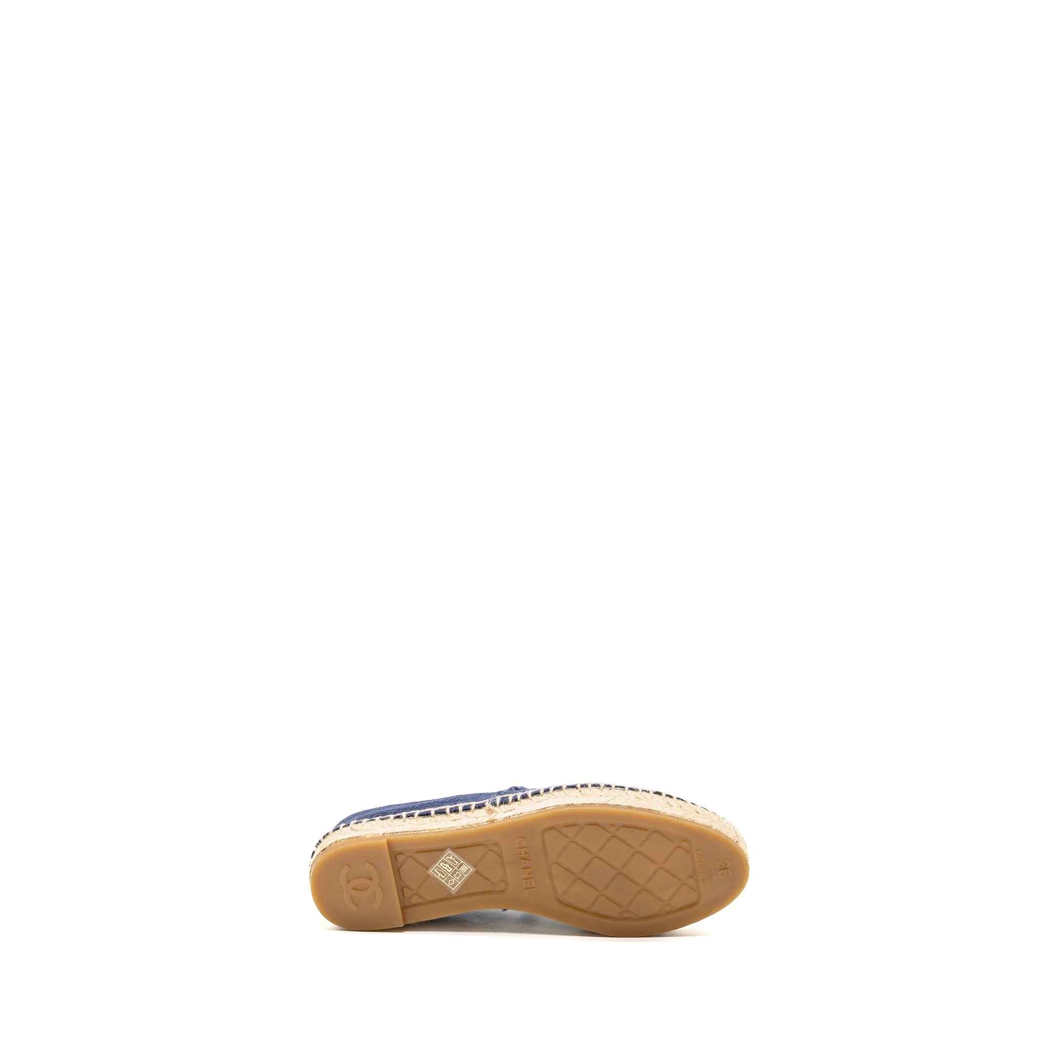 Chanel Size 36 Espadrilles Linen Blue/Black - Image 7