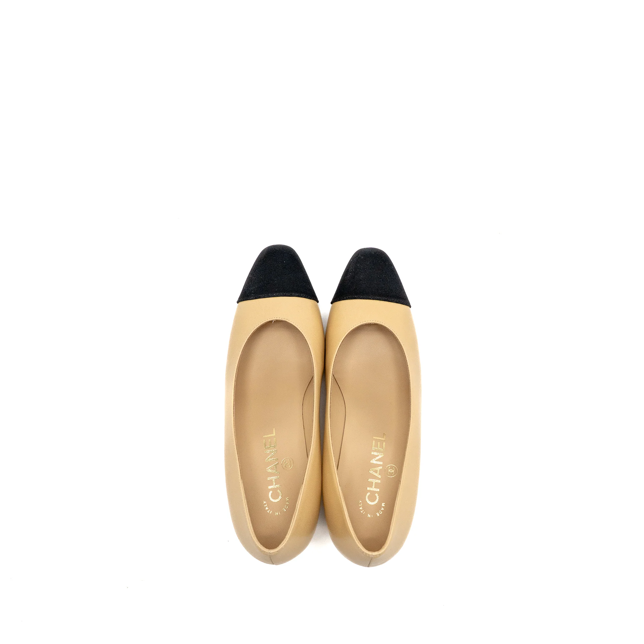 Chanel Size 36 Pump lambskin beige / black - Image 4