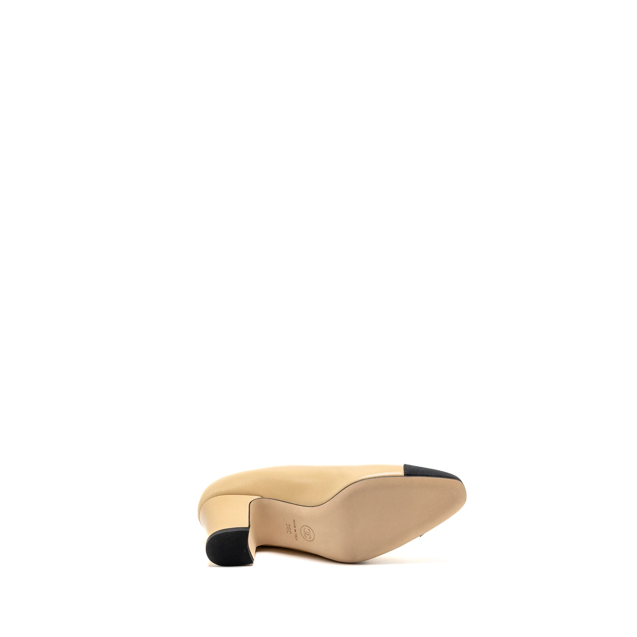 Chanel Size 36 Pump lambskin beige / black - Image 6