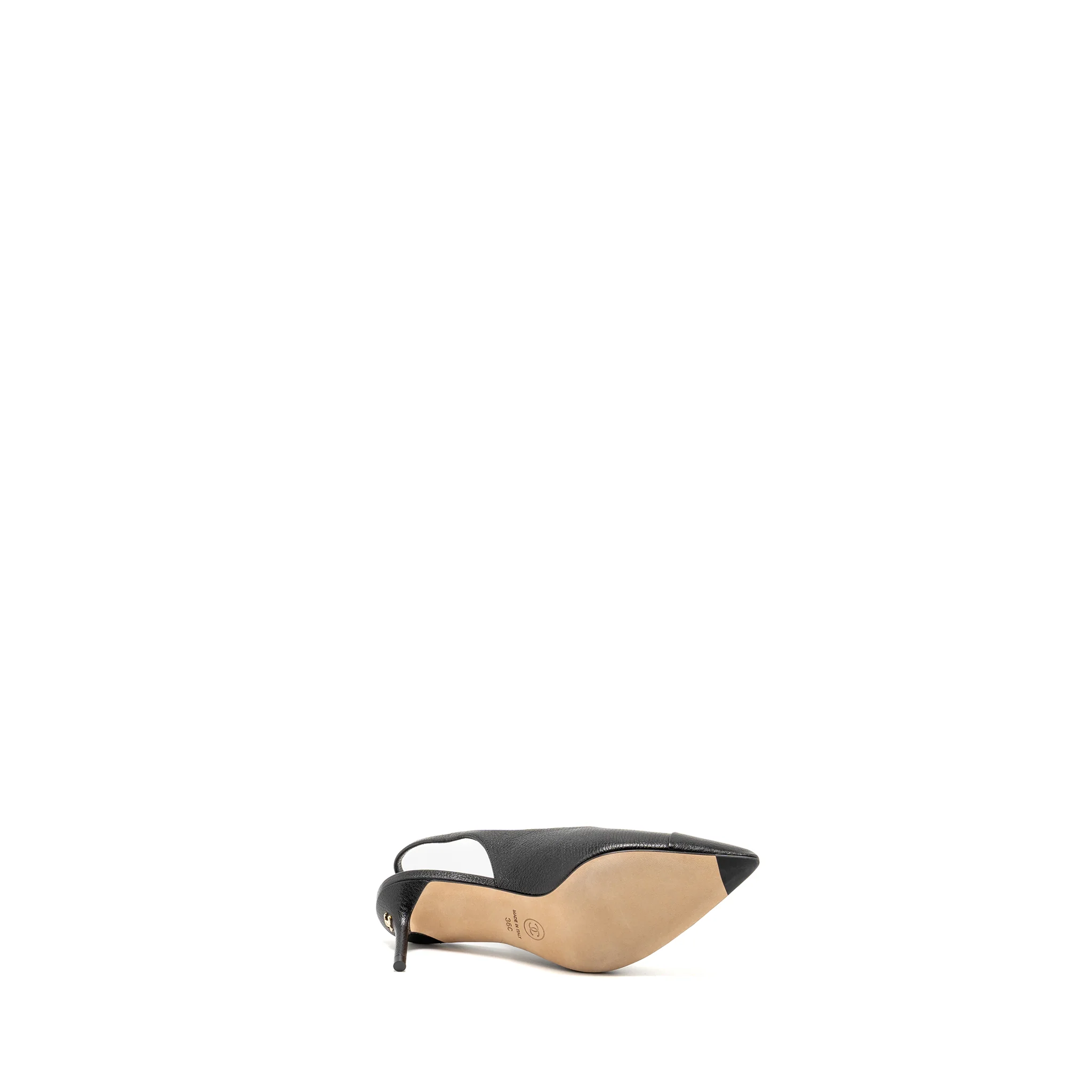Chanel Size 36 Pumps Slingback Leather Black - Image 5