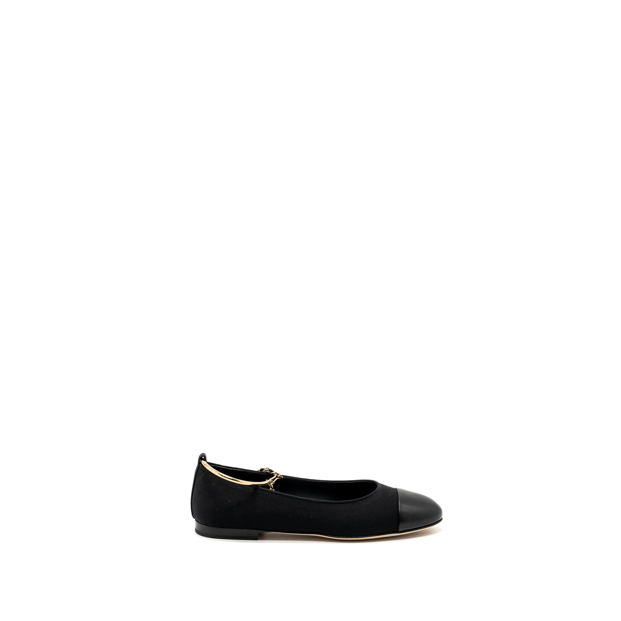 Chanel Size 37 Ballerinas Shoes Canvas/Leather Black LGHW - Image 5