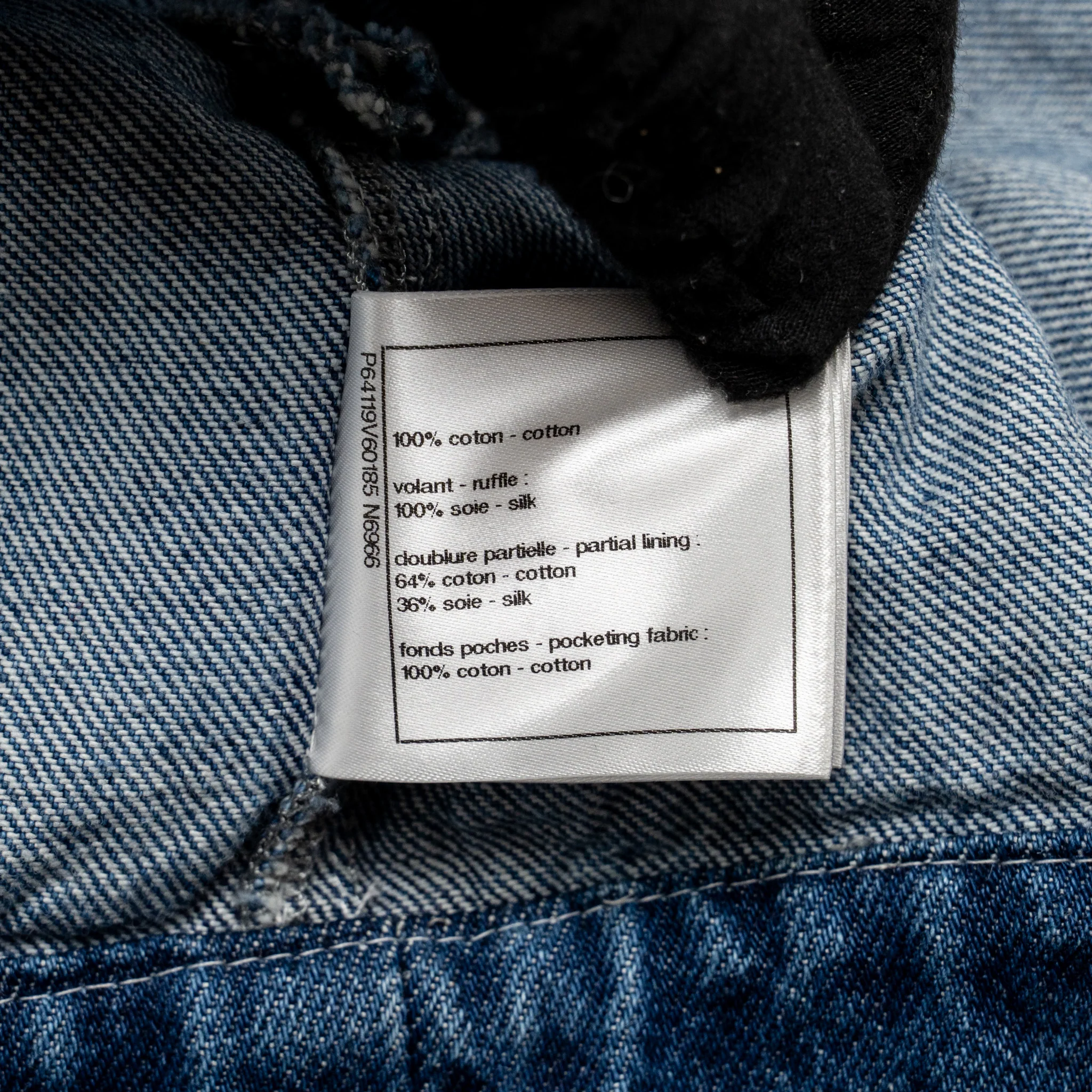 Chanel Size 38 20S Denim Jacket with Ruffles Cotton Blue Denim - Image 9