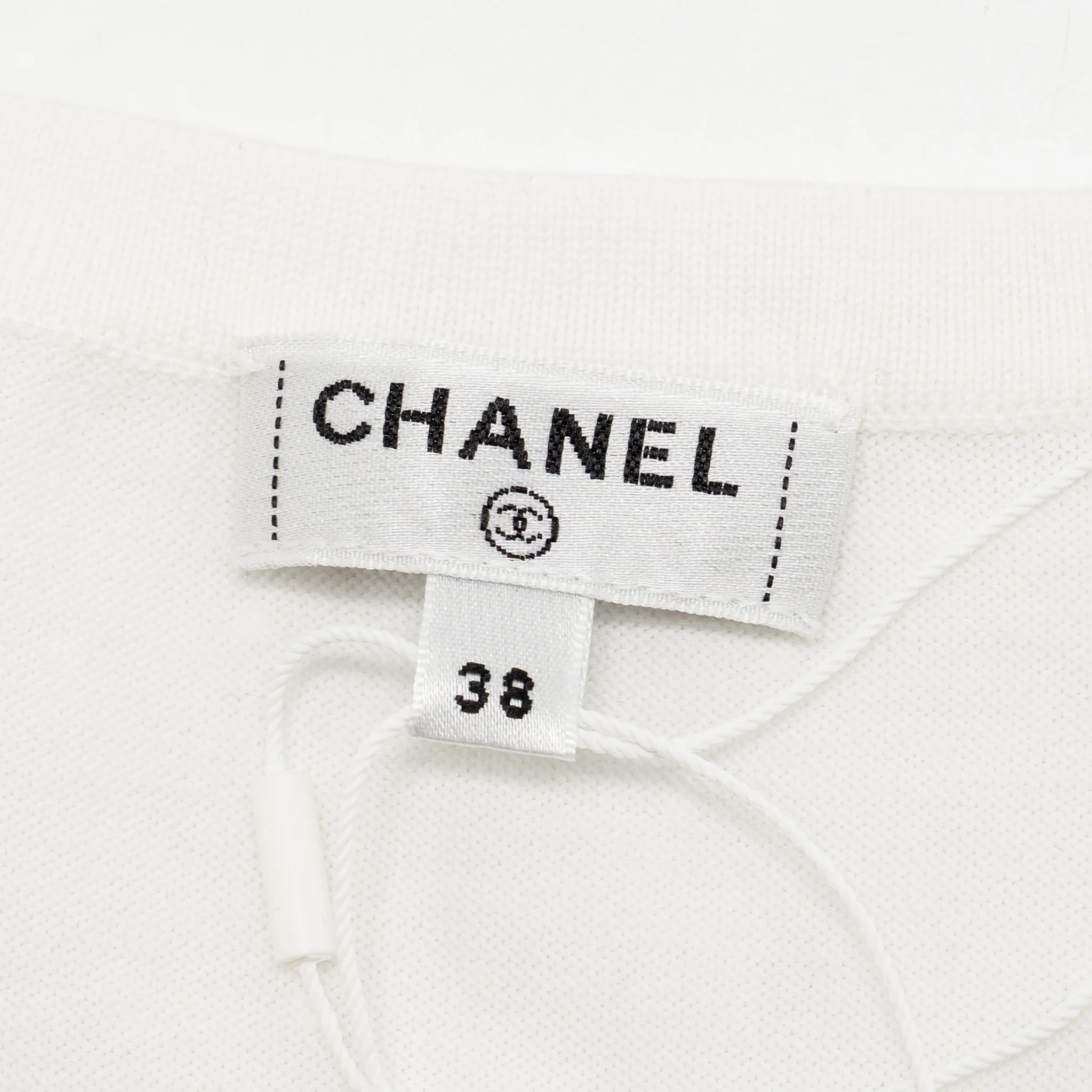 Chanel Size 38 21P Short Sleeve Midi Dress Cotton White - Image 4