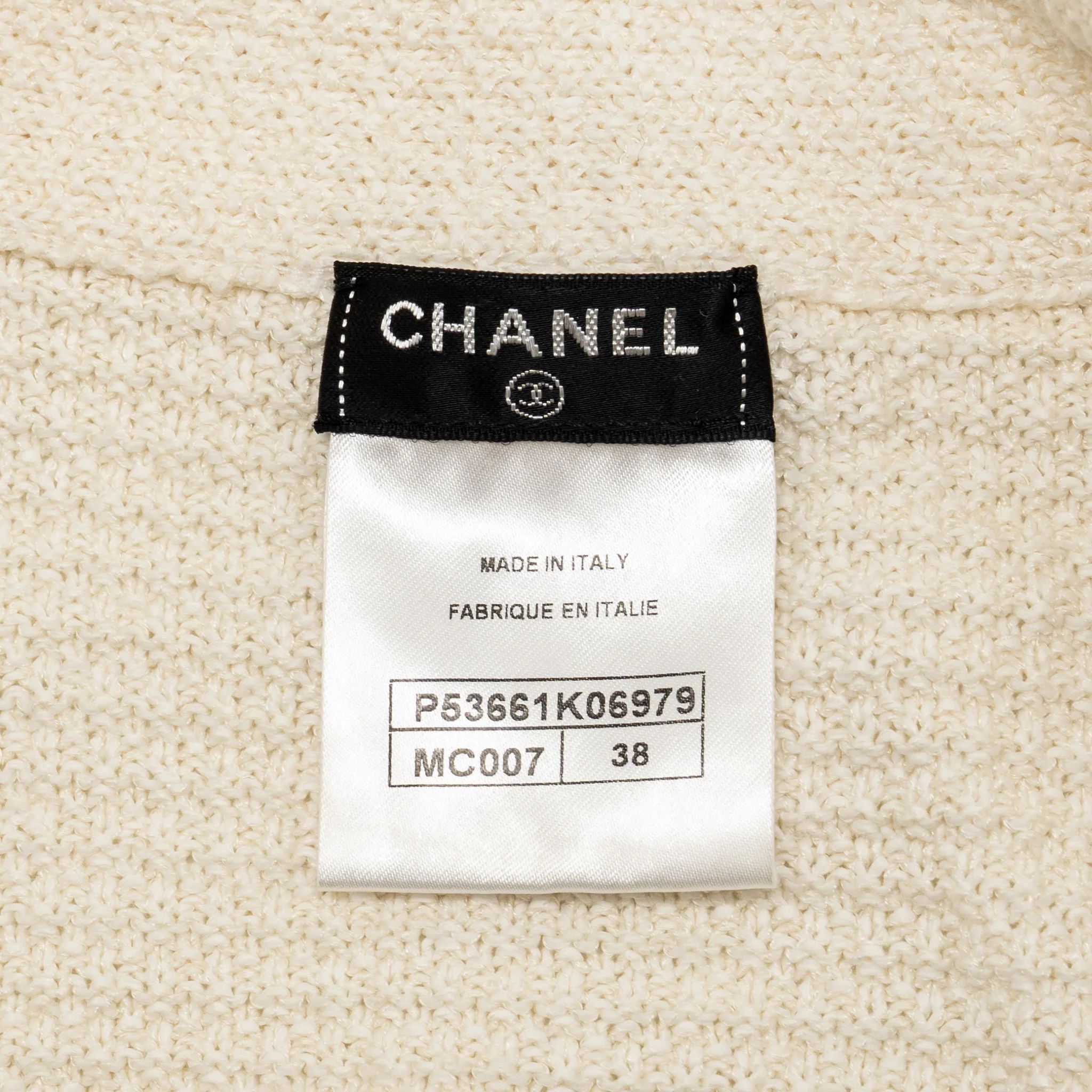 Chanel size 38 cardigan multicolor white / blue paper/ cotton/ silk - Image 6