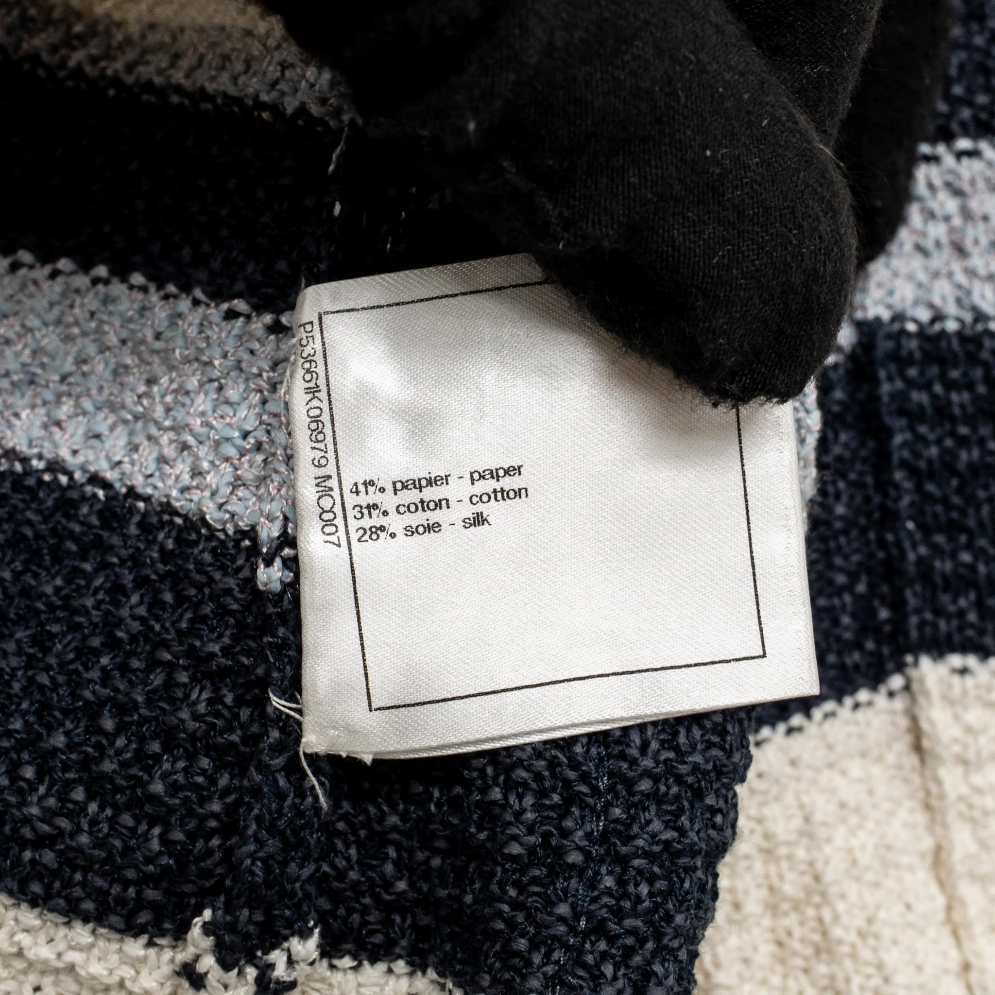 Chanel size 38 cardigan multicolor white / blue paper/ cotton/ silk - Image 8