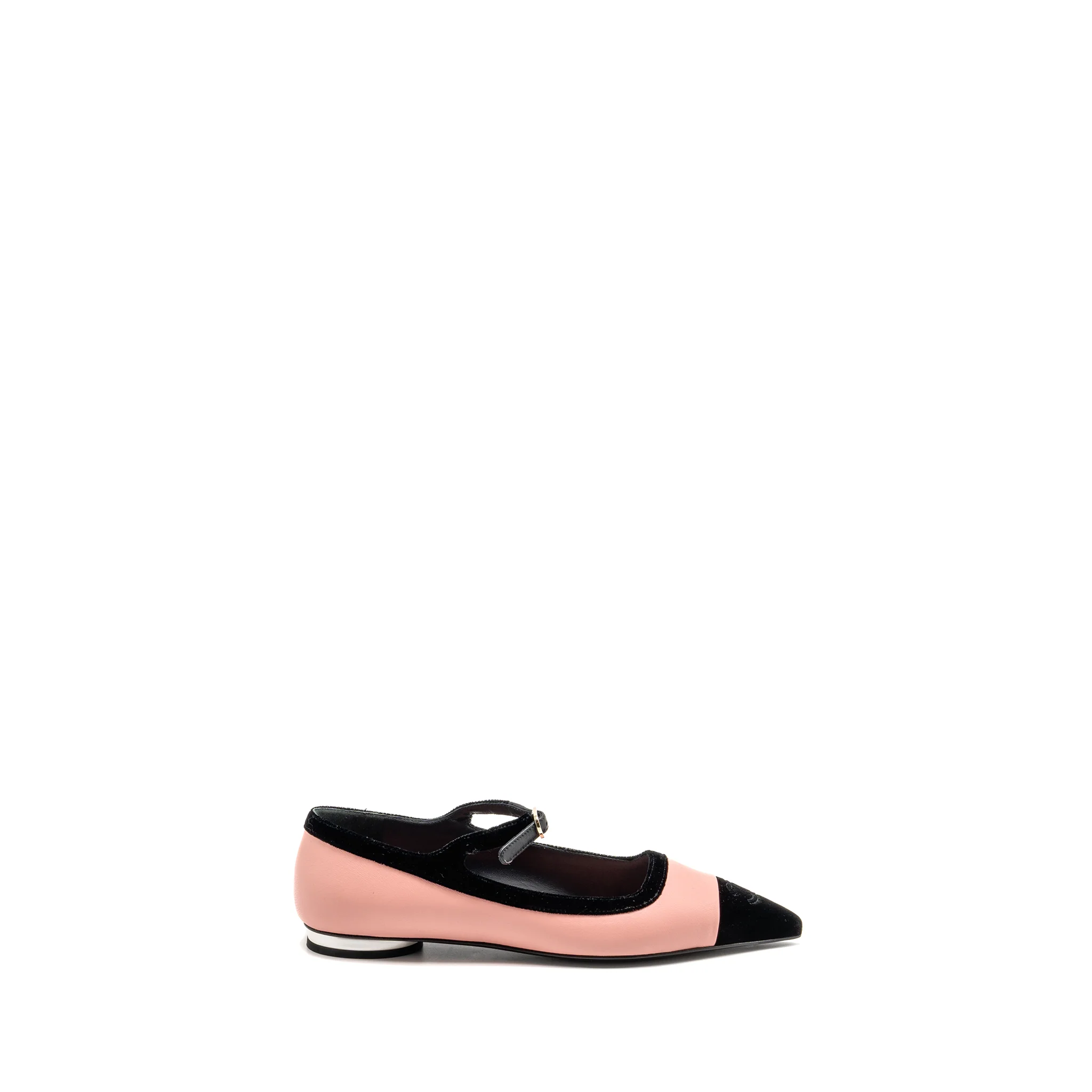 Chanel Size 38 Mary Janes Lambskin/Velvet Pink/Black LGHW - Image 5