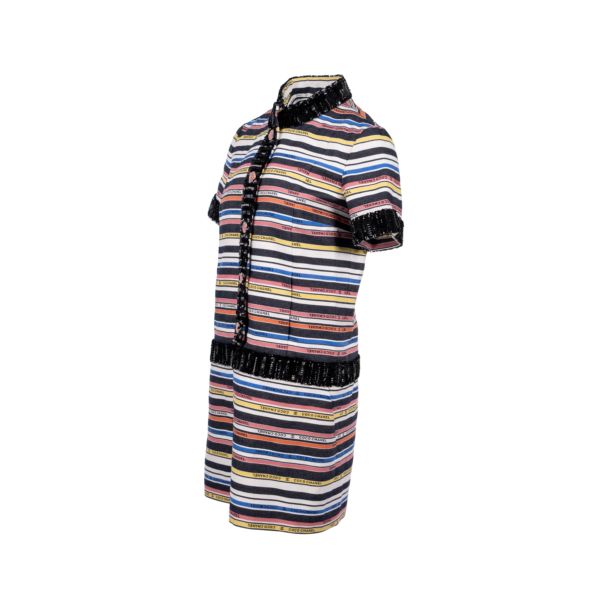 Chanel Size 38 Sequin Rainbow Dress Cotton Black/Multicolour - Image 2