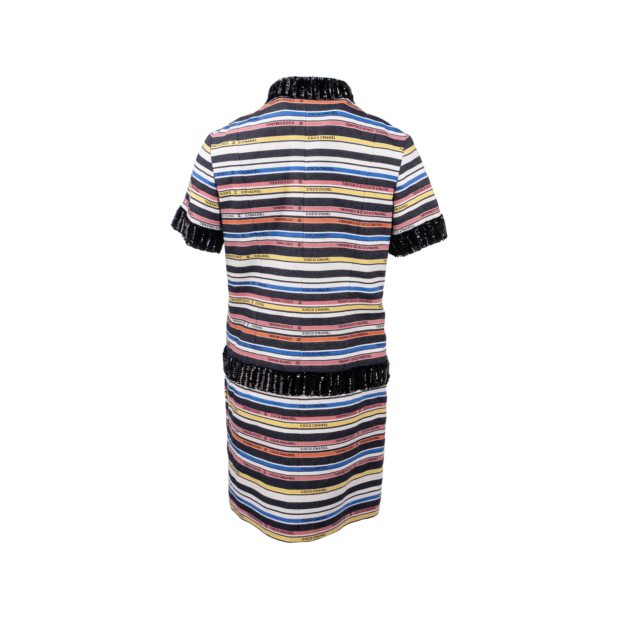 Chanel Size 38 Sequin Rainbow Dress Cotton Black/Multicolour - Image 3