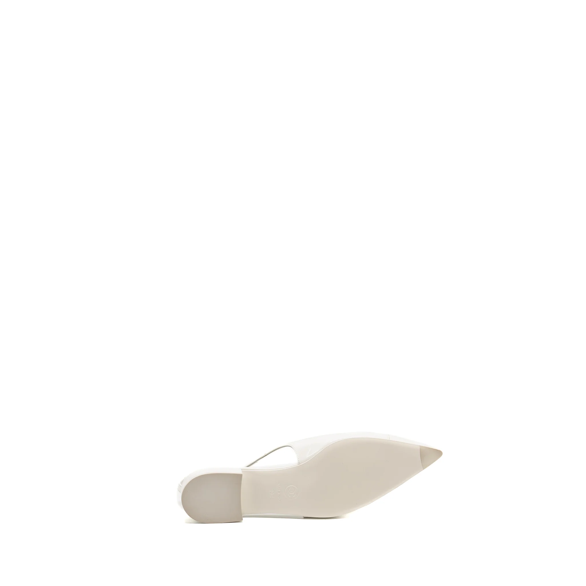 Chanel Size 39 23K Slingbacks Patent Calfskin White LGHW - Image 6