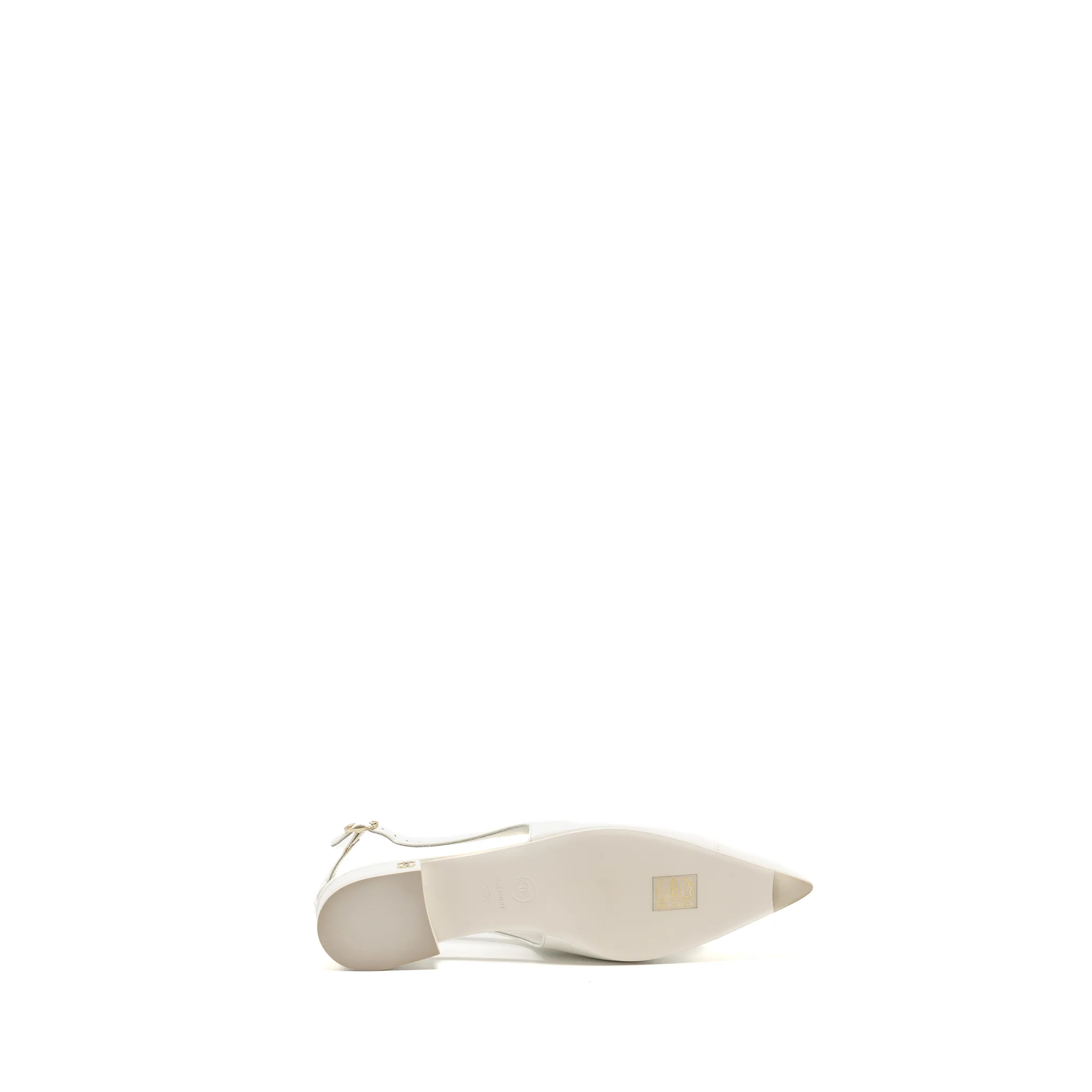 Chanel Size 39 23K Slingbacks Patent Calfskin White LGHW - Image 7
