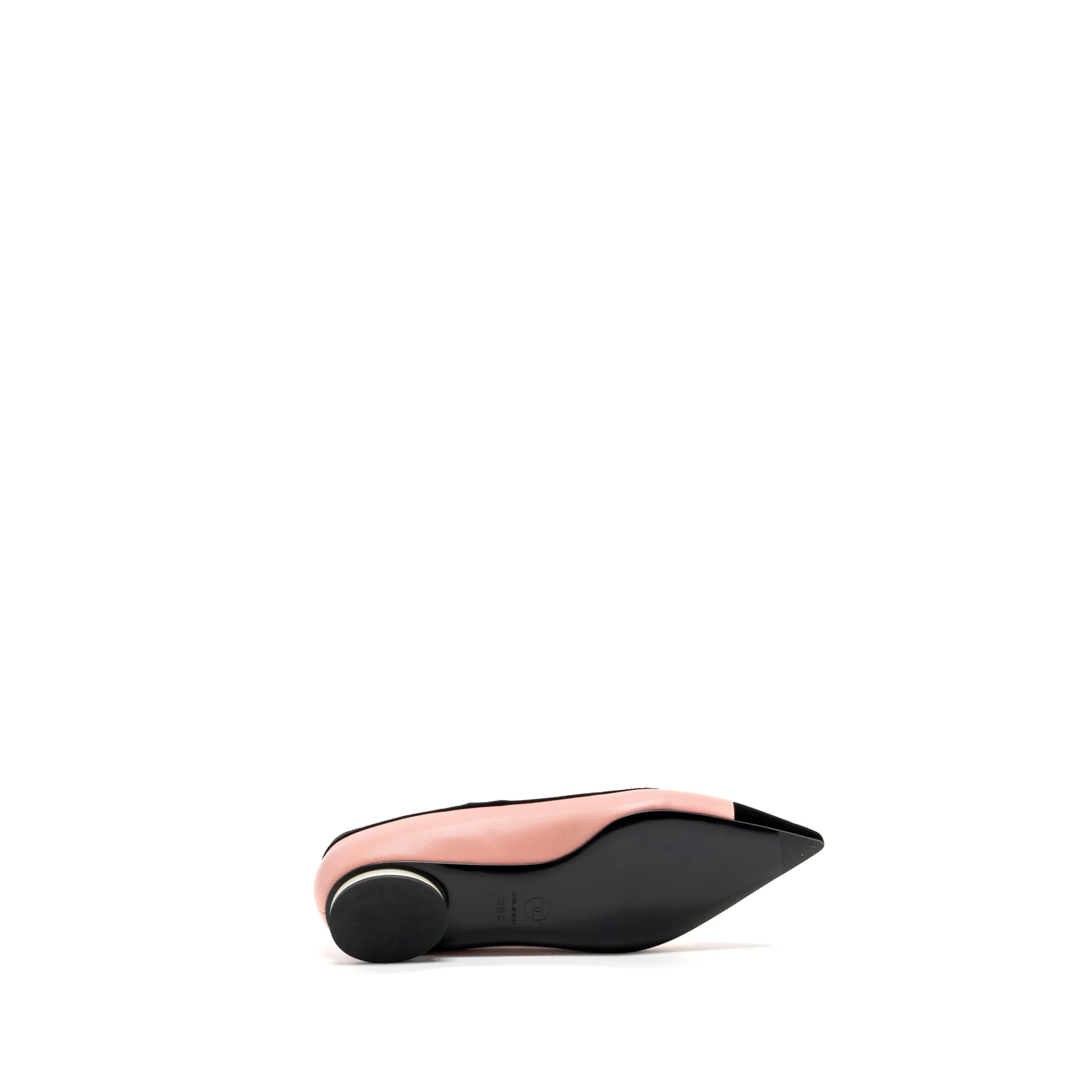 Chanel size 39.5 22K mery janes shoes lambskin / velvet pink / black LGHW - Image 6
