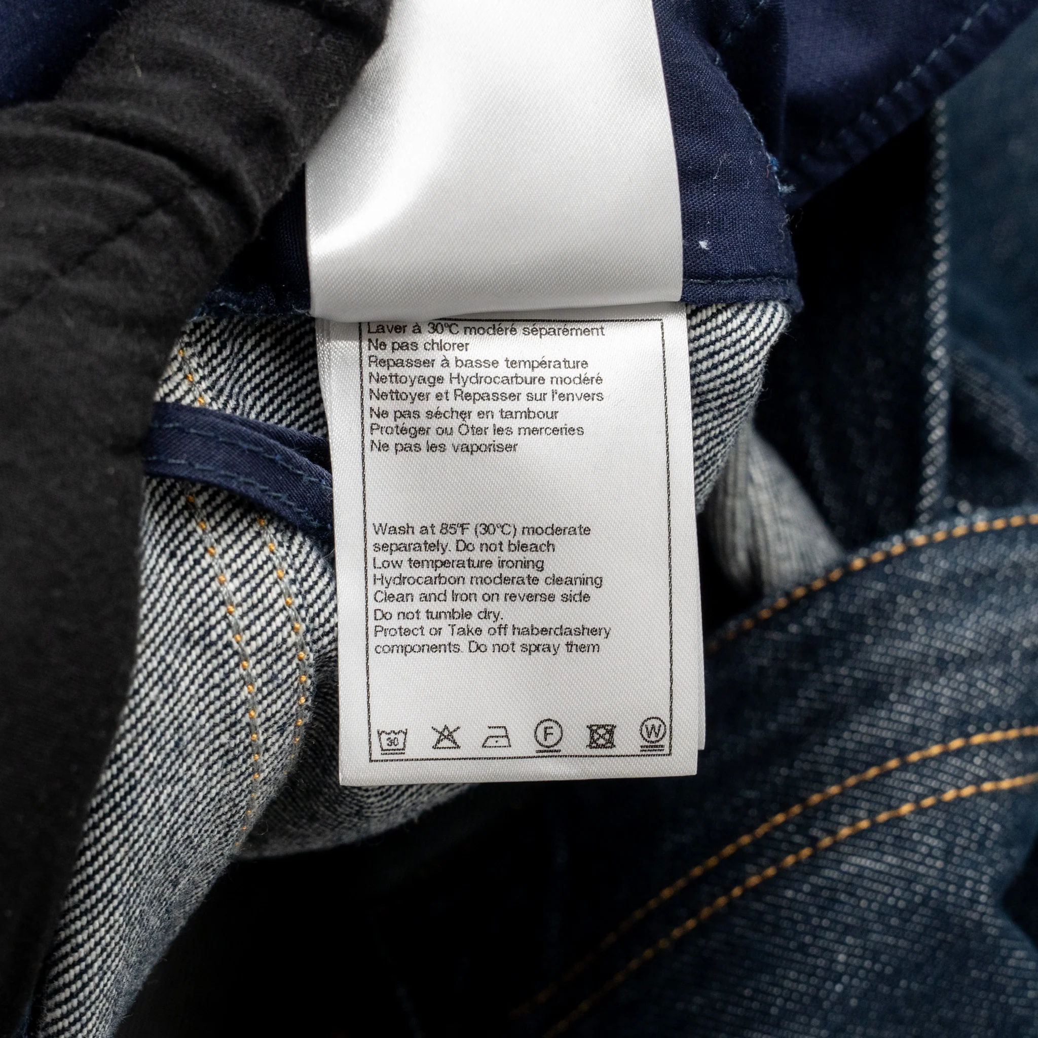 Chanel Size 40 CC Logo Washed Out Denim Jeans Cotton Dark Blue - Image 7