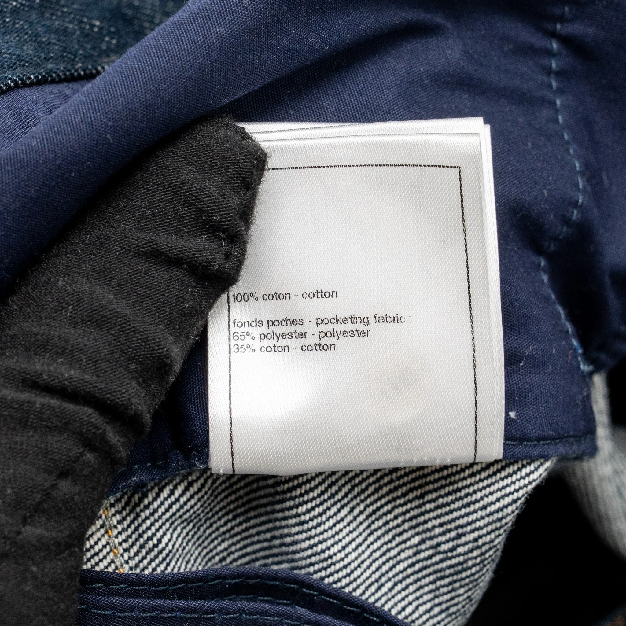 Chanel Size 40 CC Logo Washed Out Denim Jeans Cotton Dark Blue - Image 9