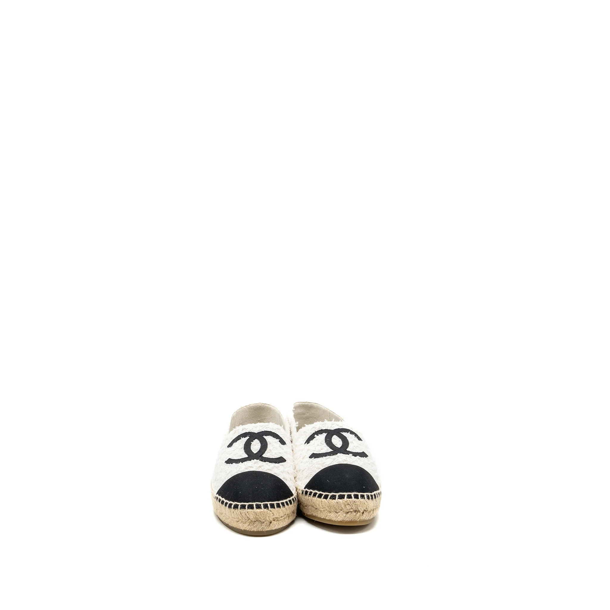 Chanel size 40 espadrilles cotton/tweed white / black - Image 2