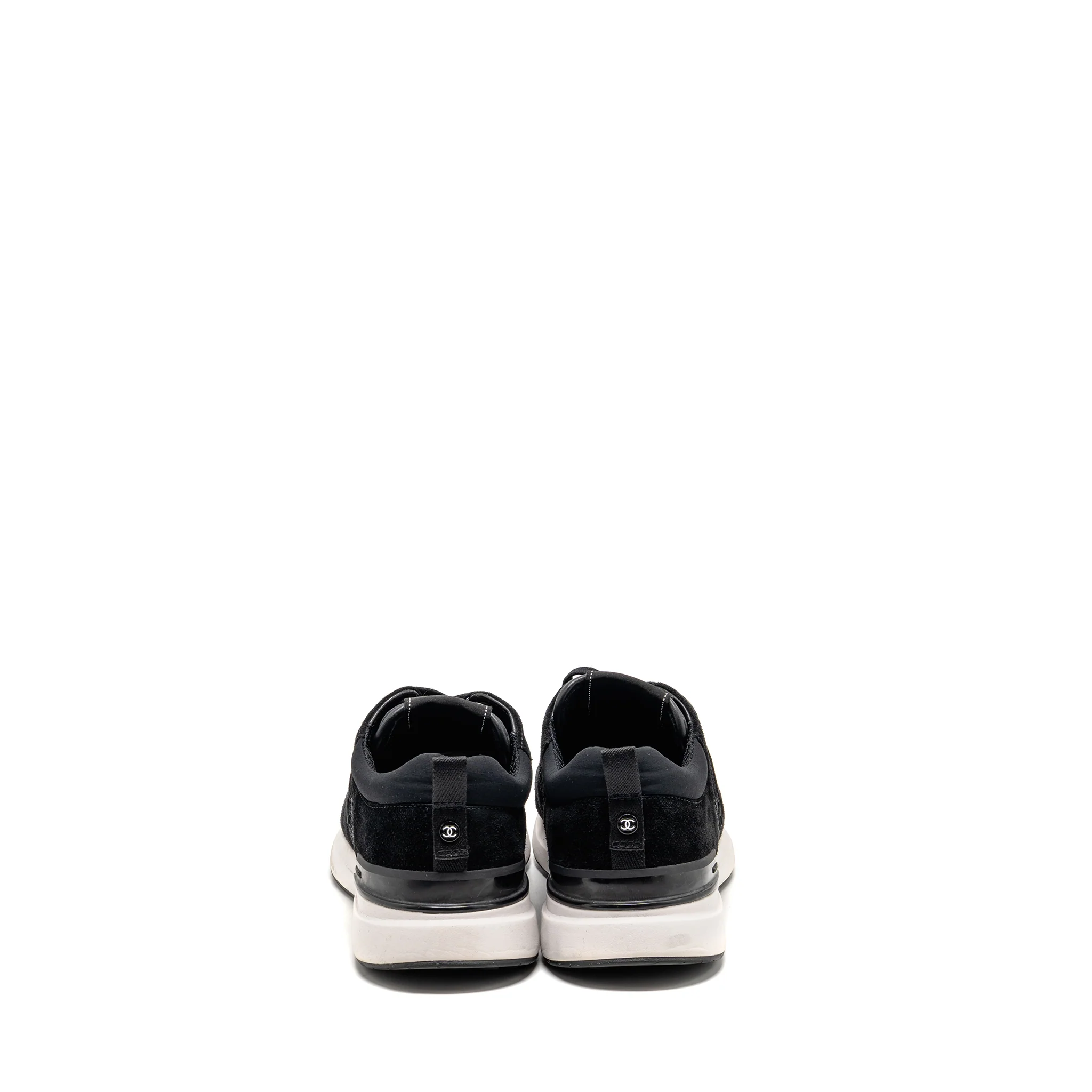 Chanel size 45 CC logo sneakers Suede / Mesh black / white - Image 3