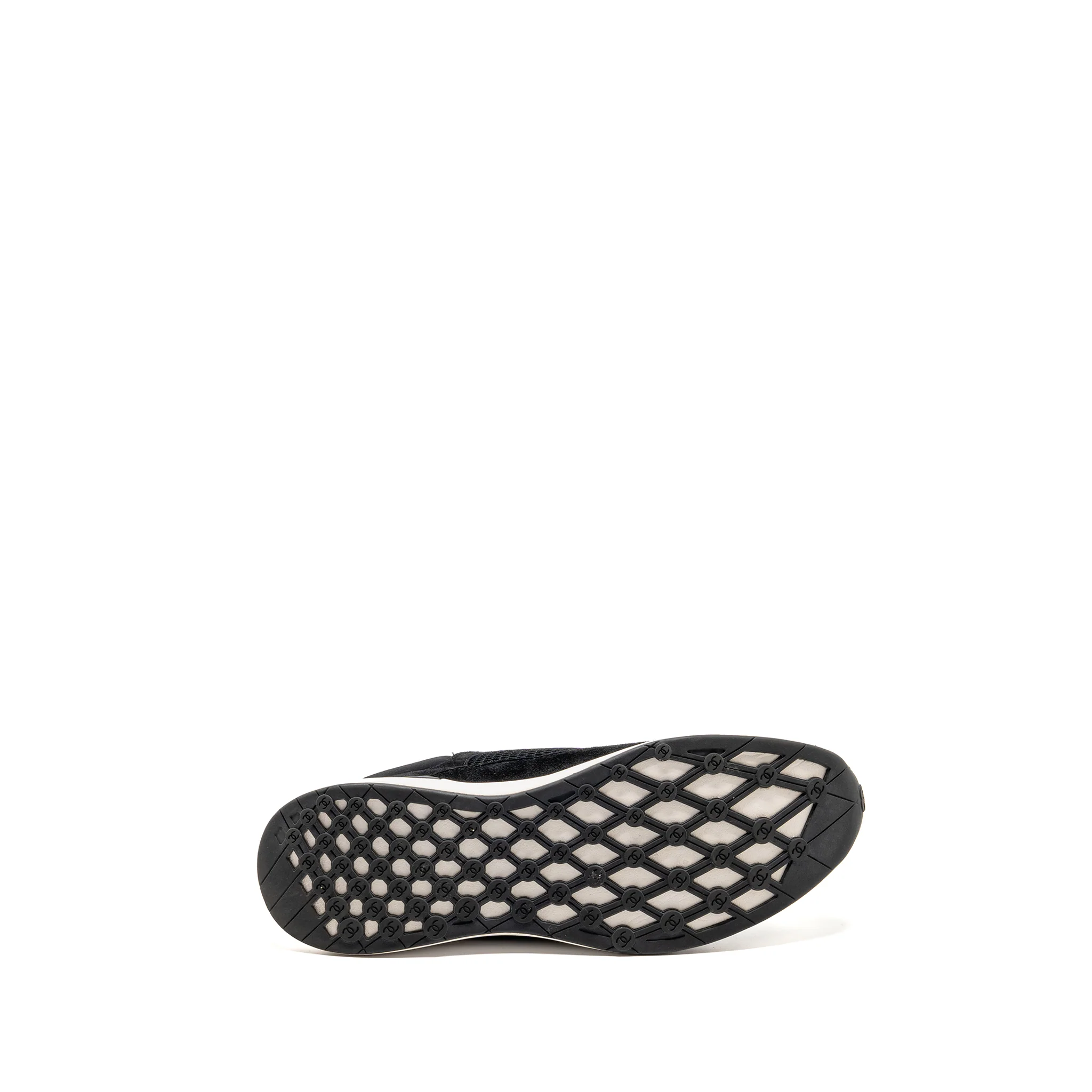 Chanel size 45 CC logo sneakers Suede / Mesh black / white - Image 6