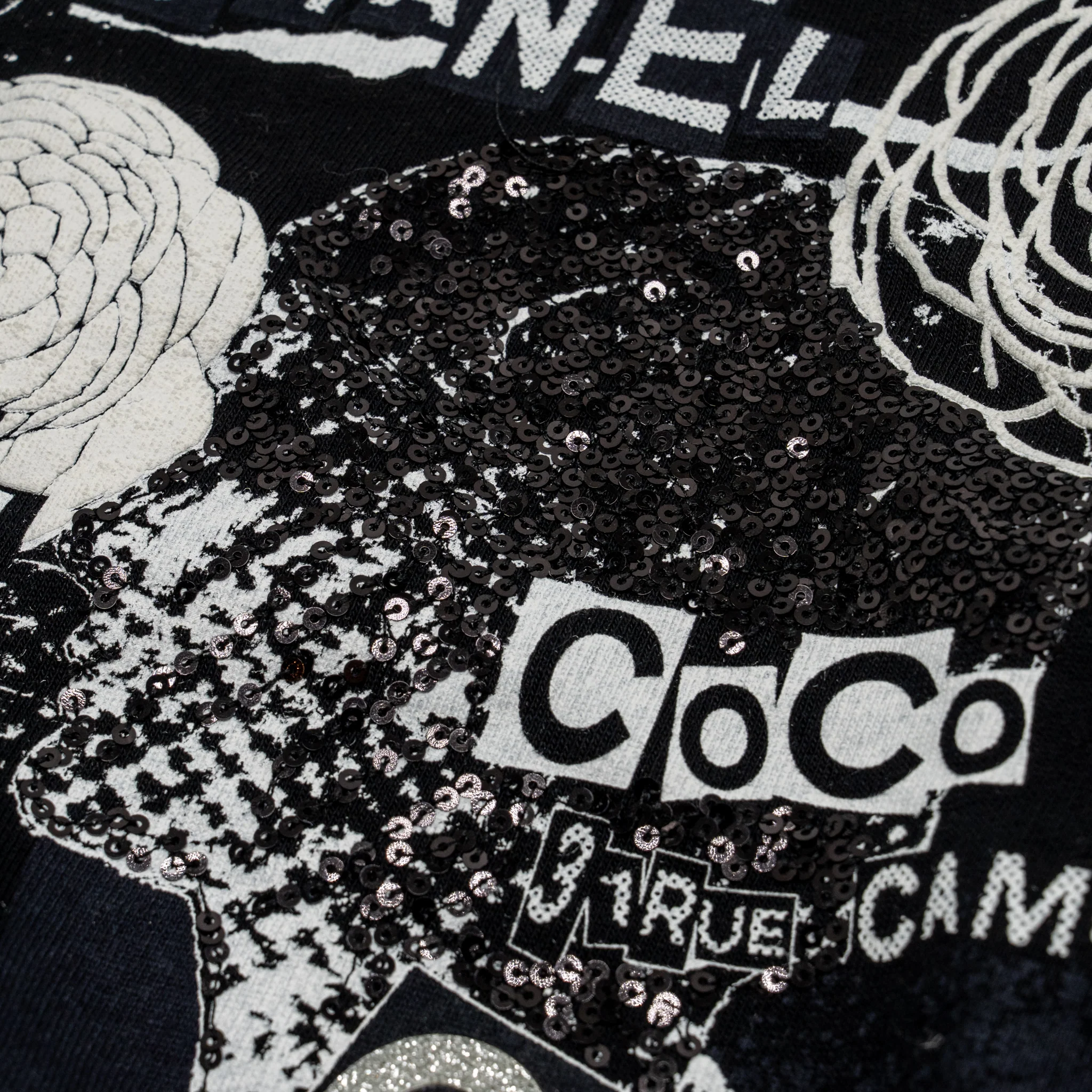 Chanel Size S Coco Chanel Logo Print Sweatshirt Cotton Black/White - Image 4