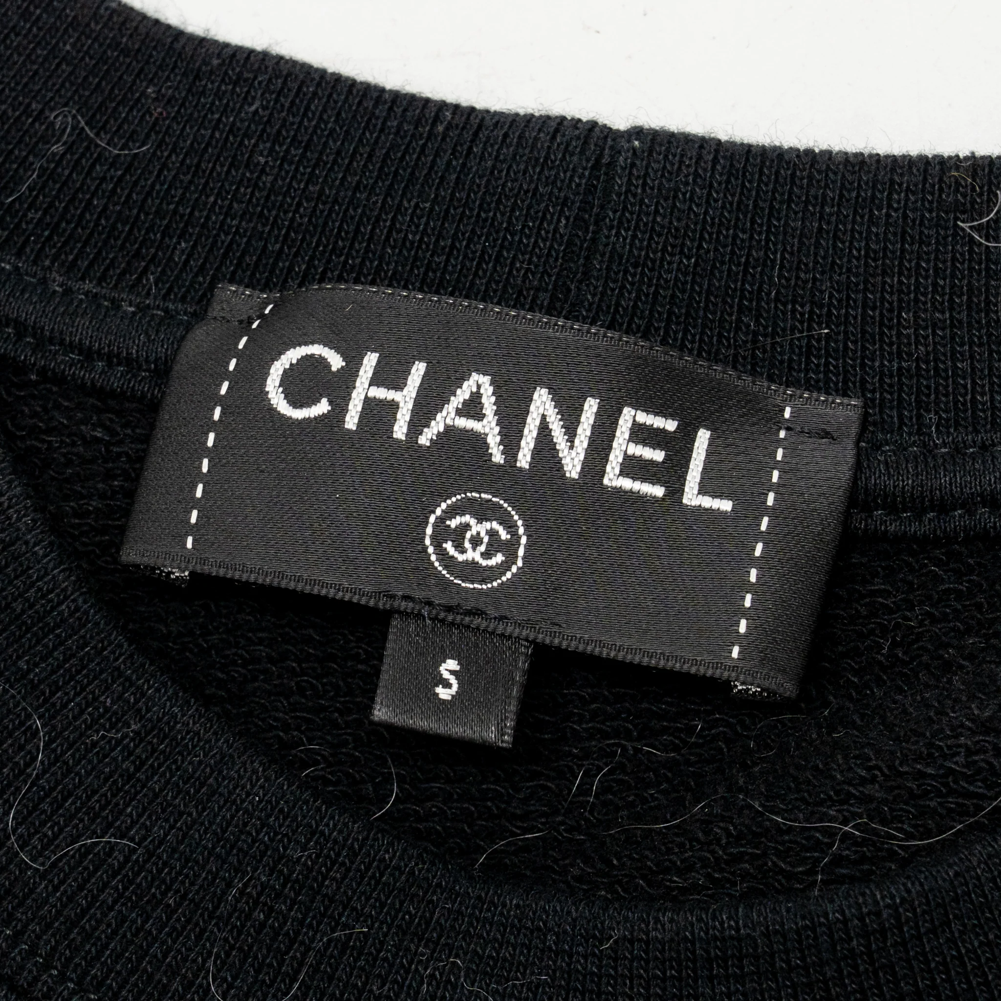 Chanel Size S Coco Chanel Logo Print Sweatshirt Cotton Black/White - Image 5