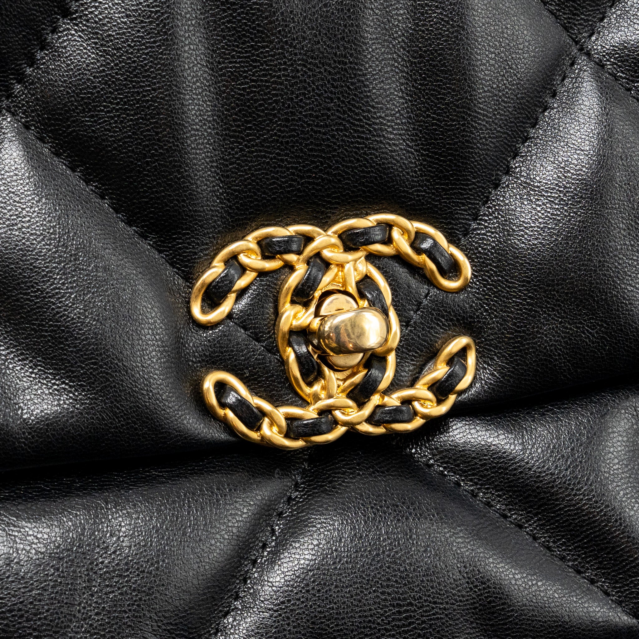 Chanel Small 19 Bag Goatskin Black Multicolour Hardware - Image 12