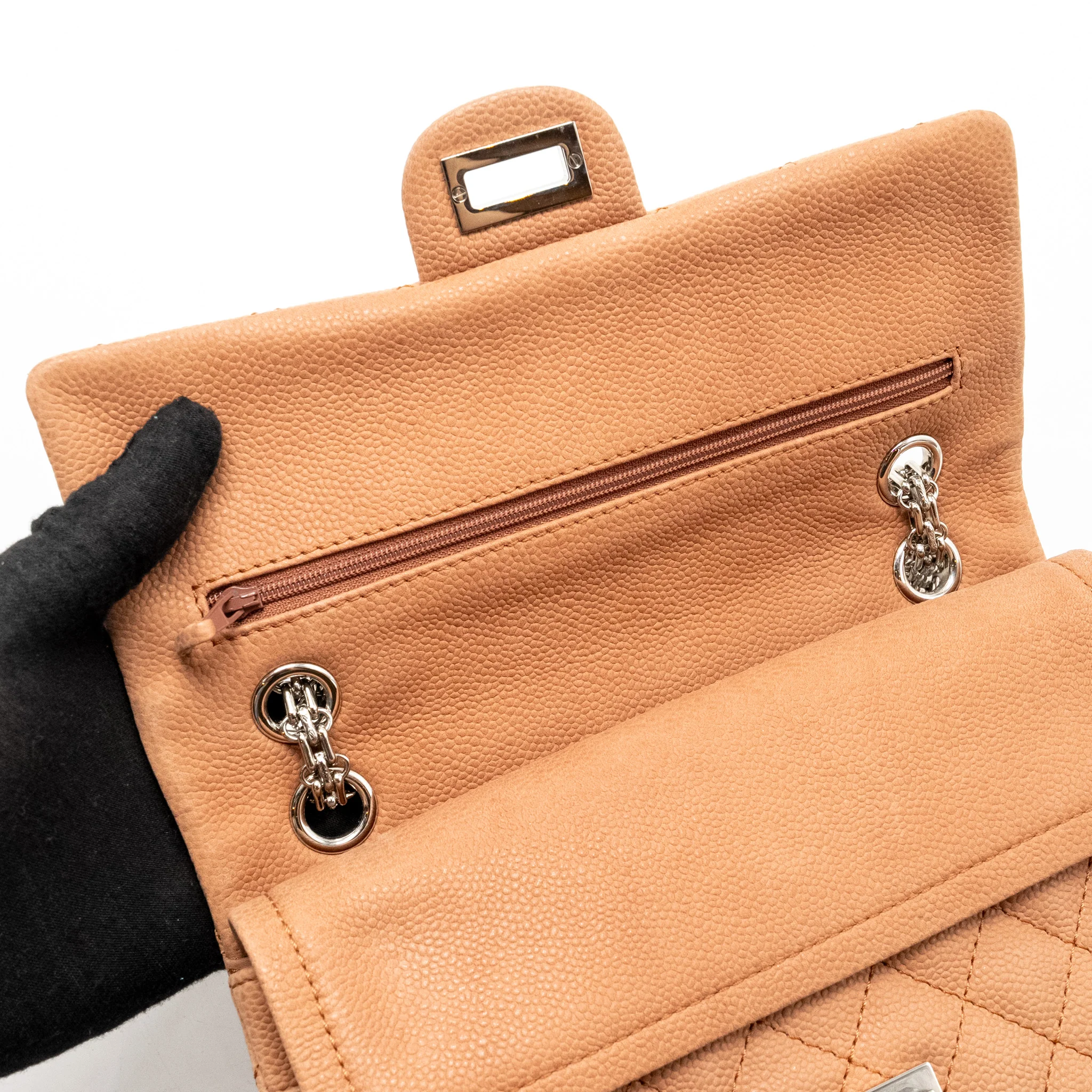Chanel Small 2.55 Reissue Flap Bag Grained Calfskin Light Brown SHW - Image 13
