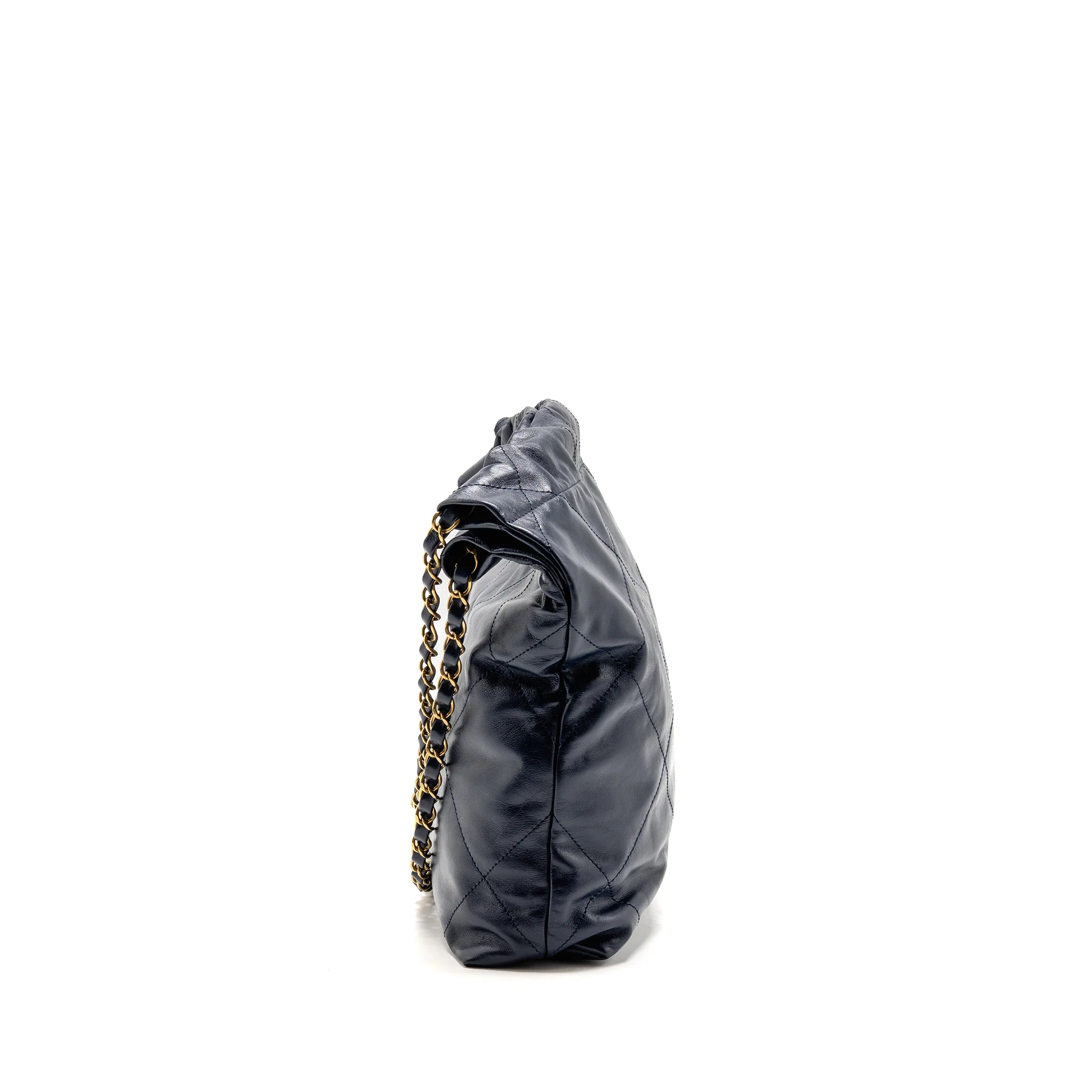 Chanel Small 22 bag calfskin blue GHW (microchip) - Image 3