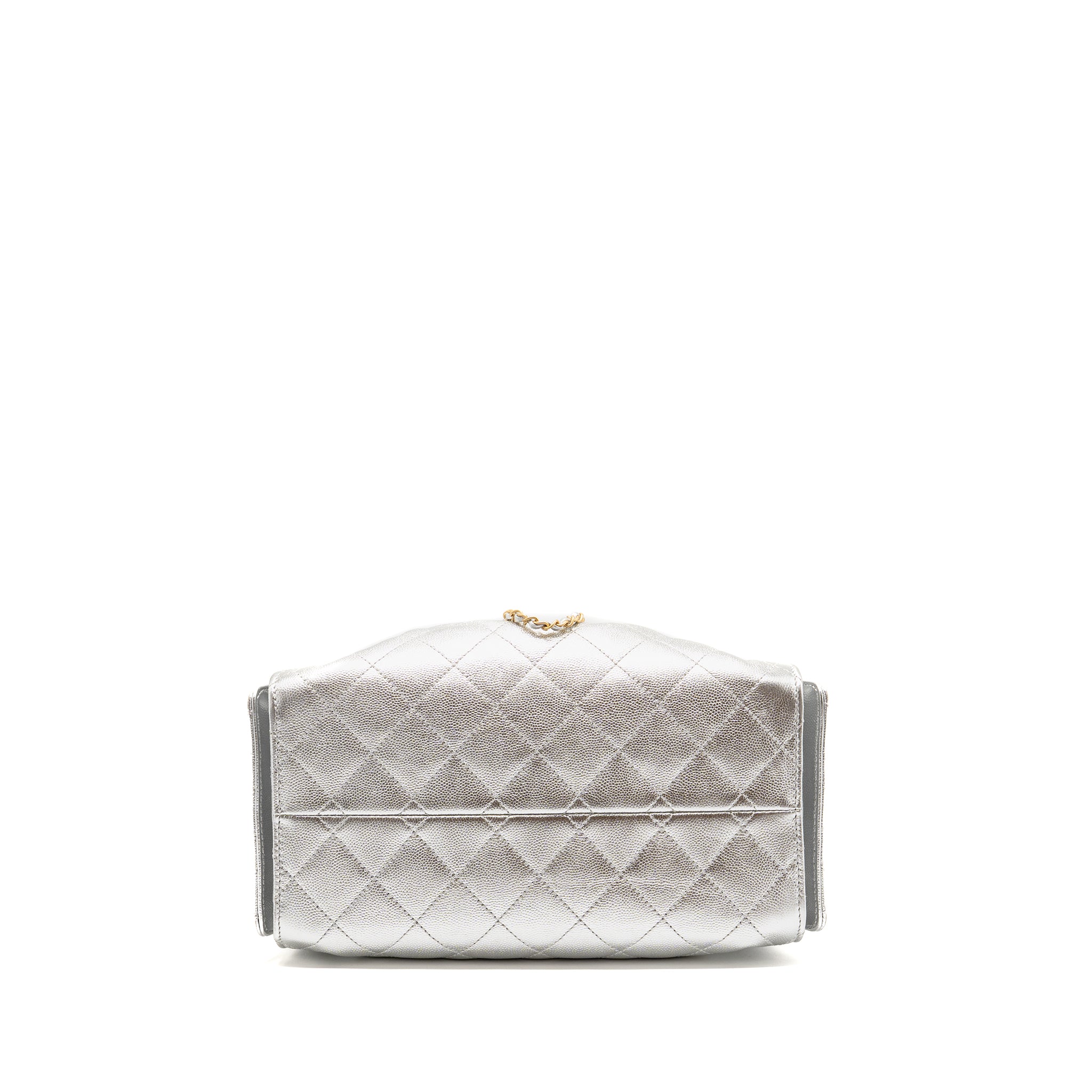 Chanel Small 25 bag caviar silver GHW (microchip) - Image 6