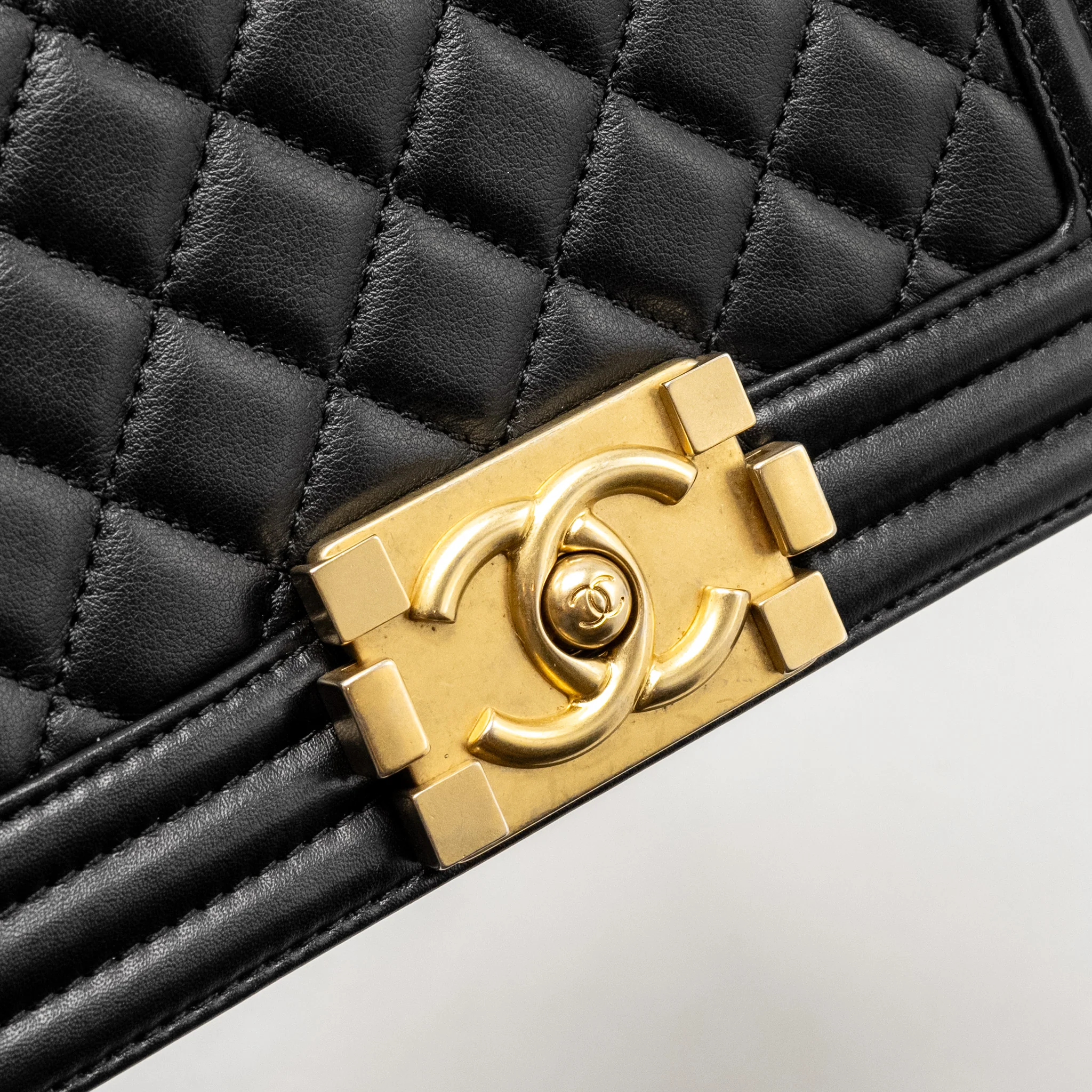 Chanel Small Boy Bag Calfskin Black GHW (Microchip) - Image 12