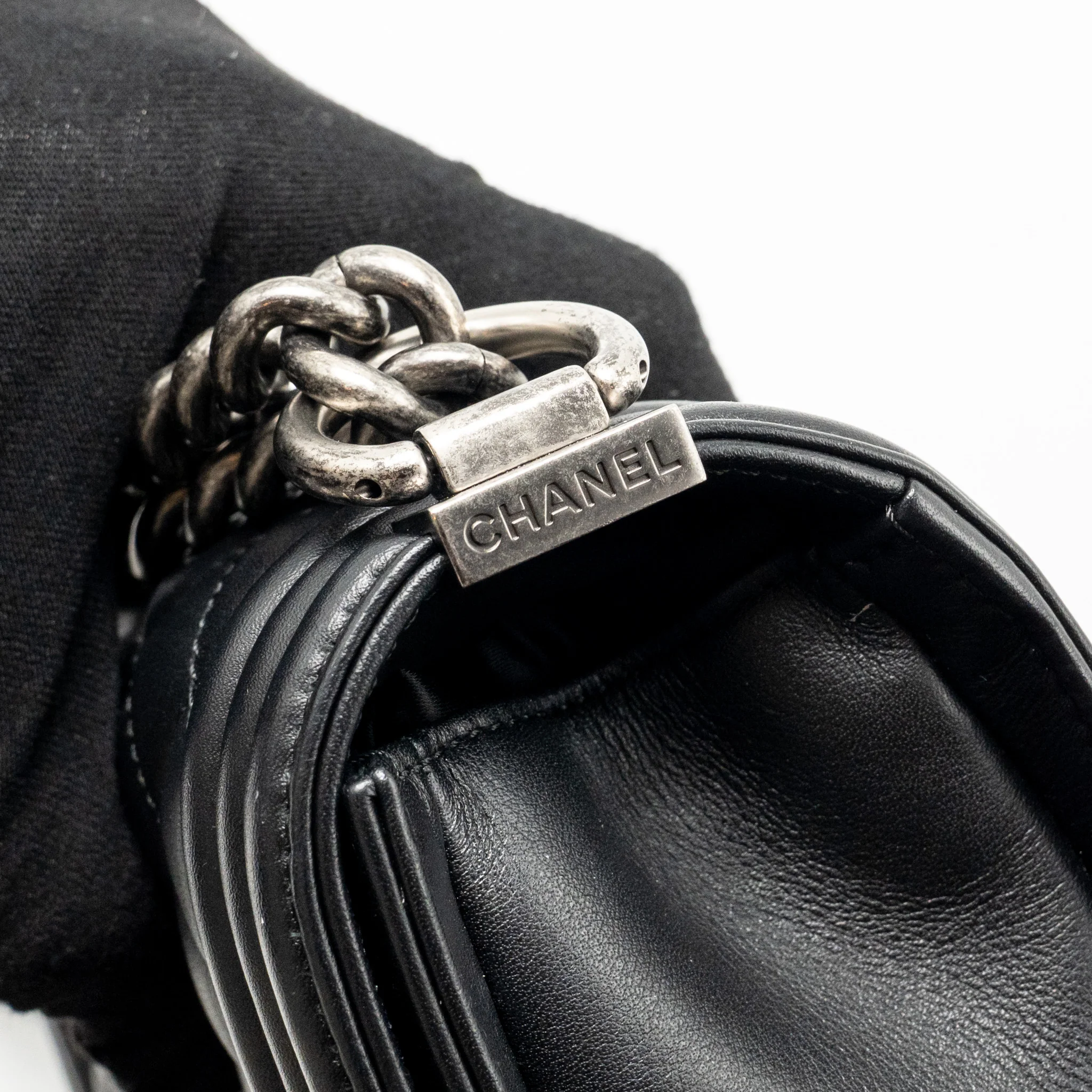 Chanel Small Boy Bag Calfskin Black SHW - Image 12