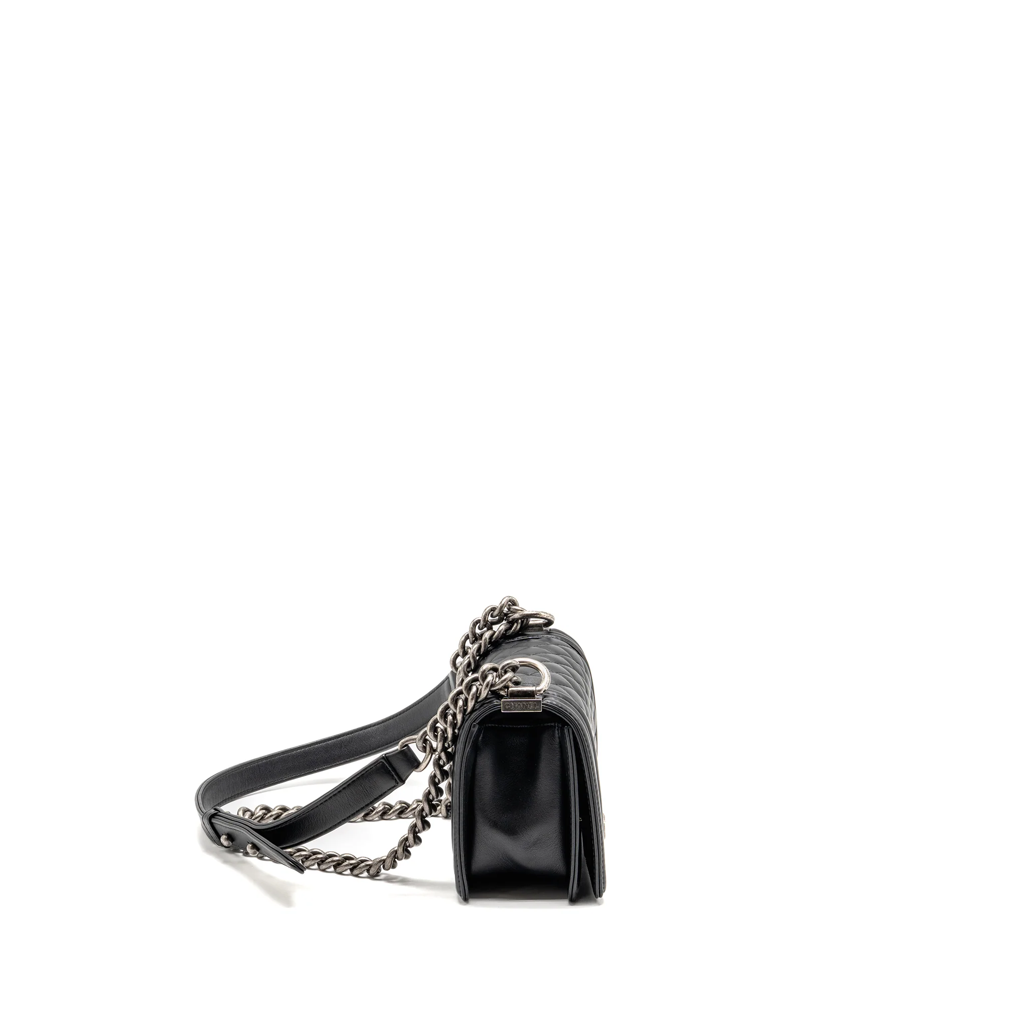 Chanel Small Boy Bag Calfskin Black SHW - Image 3