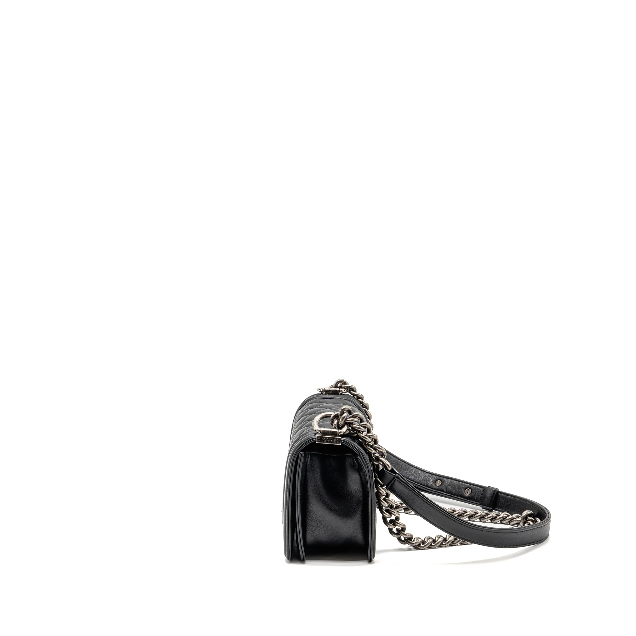 Chanel Small Boy Bag Calfskin Black SHW - Image 4