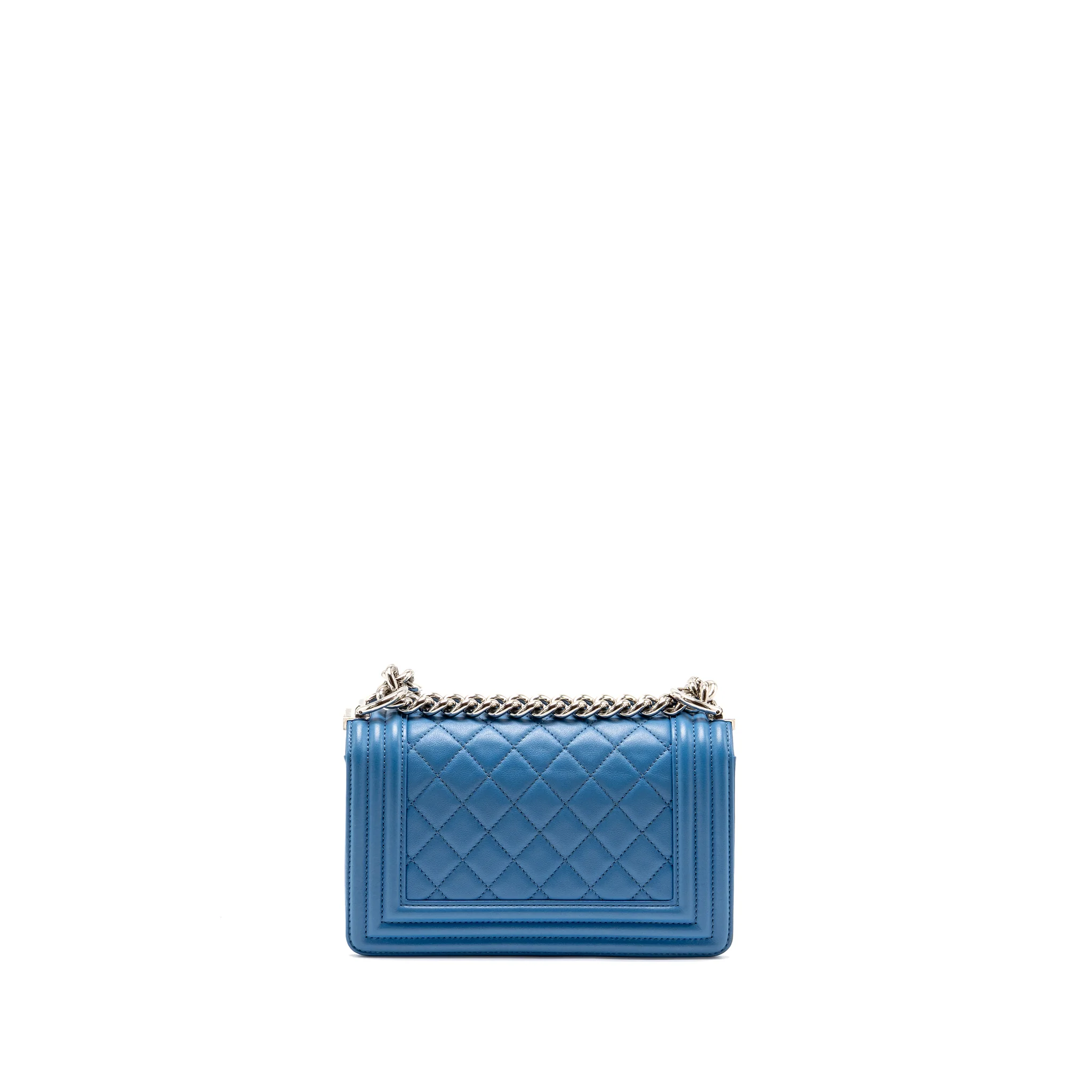 Chanel Small Boy Bag Calfskin Blue SHW - Image 2