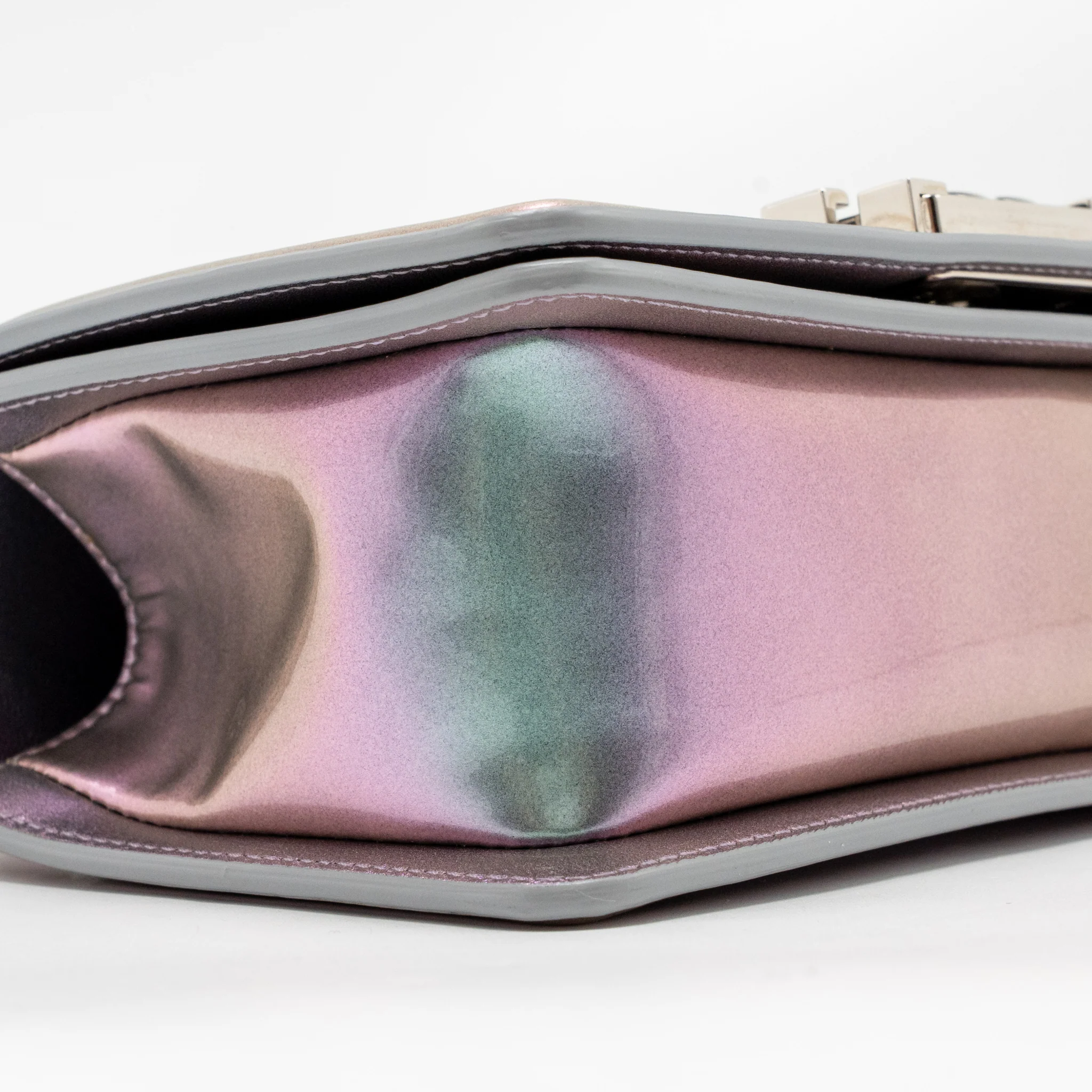 Chanel Small Boy Bag Limited Edition Patent Leather Iridescent Light Purple SHW - Image 7