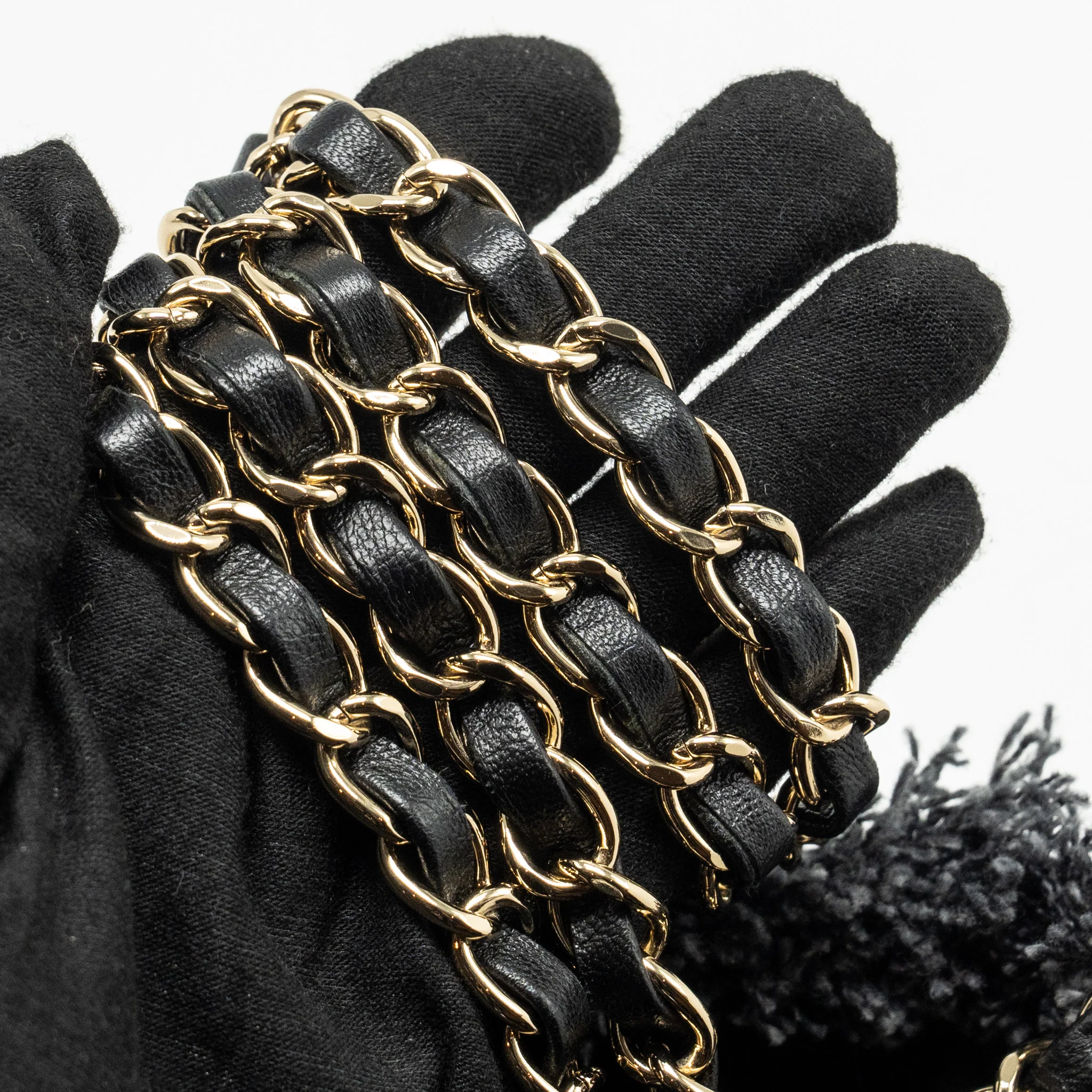 Chanel Small Bucket Bag Denim Black LGHW (Microchip) - Image 18