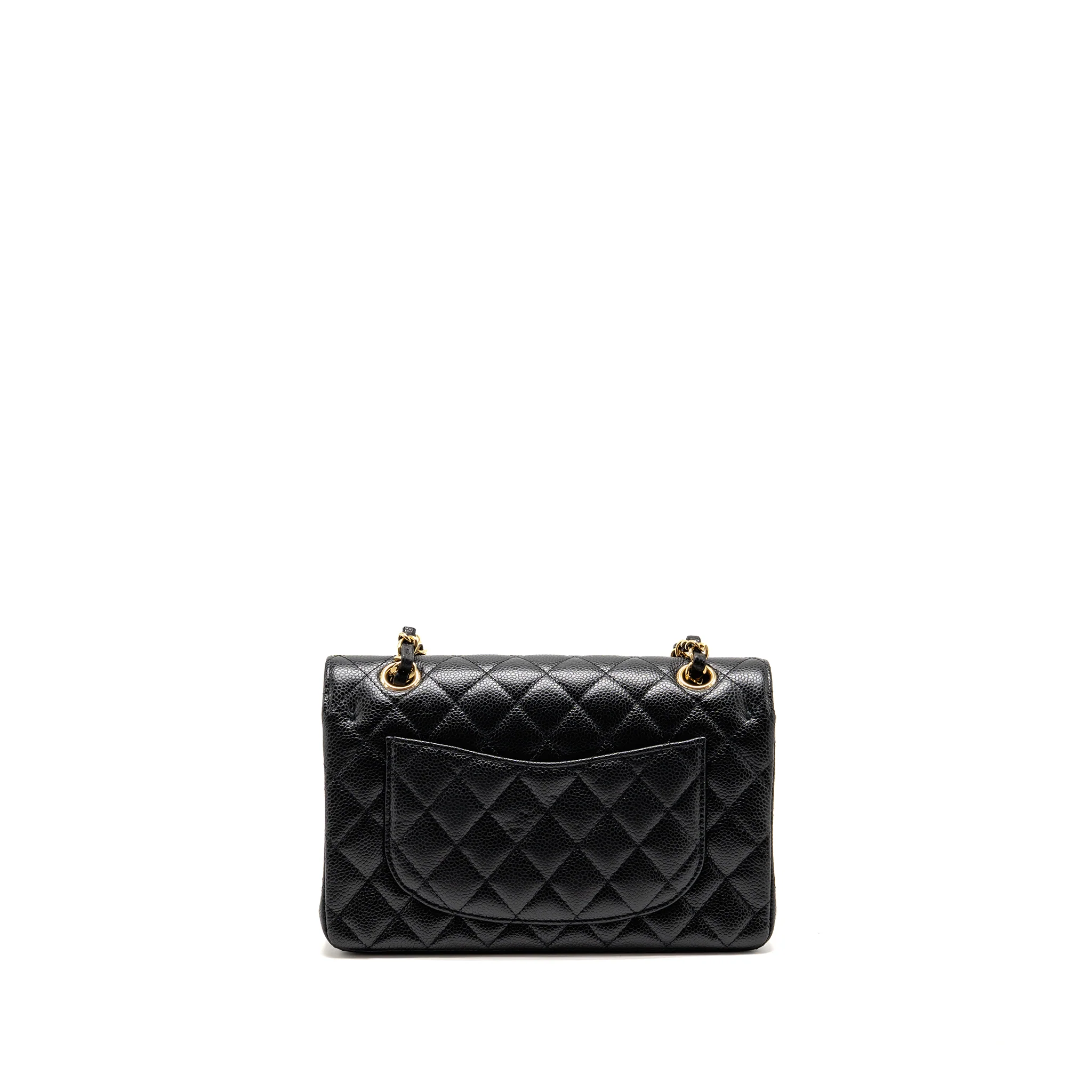 Chanel Small Classic double flap bag caviar black GHW (microchip) - Image 2