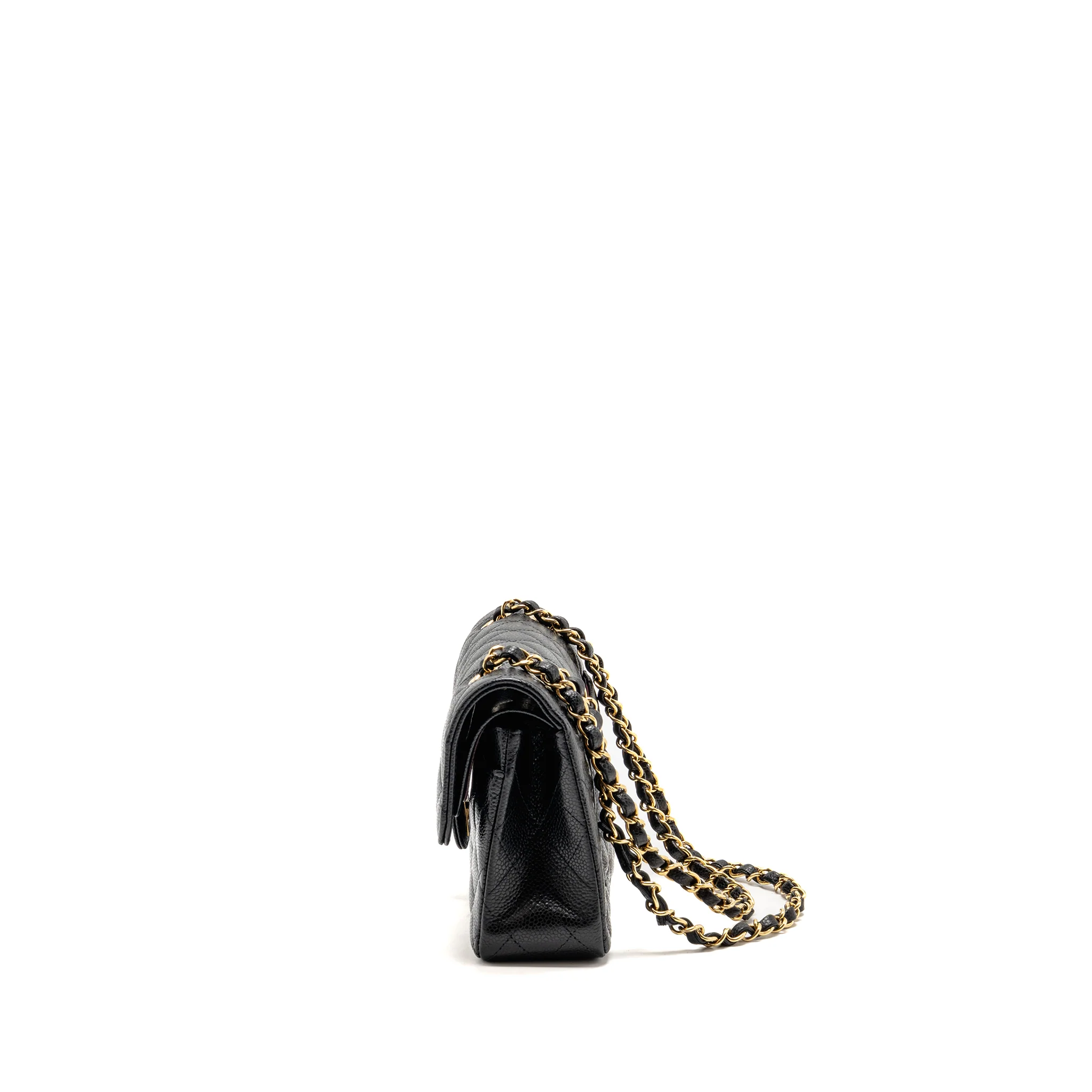 Chanel Small Classic double flap bag caviar black GHW (microchip) - Image 4