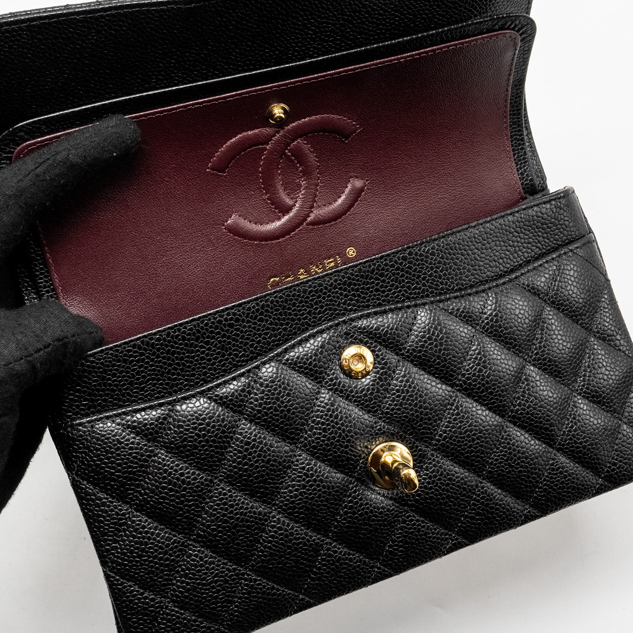 Chanel Small Classic Double Flap Bag Caviar Black GHW (microchip) - Image 15
