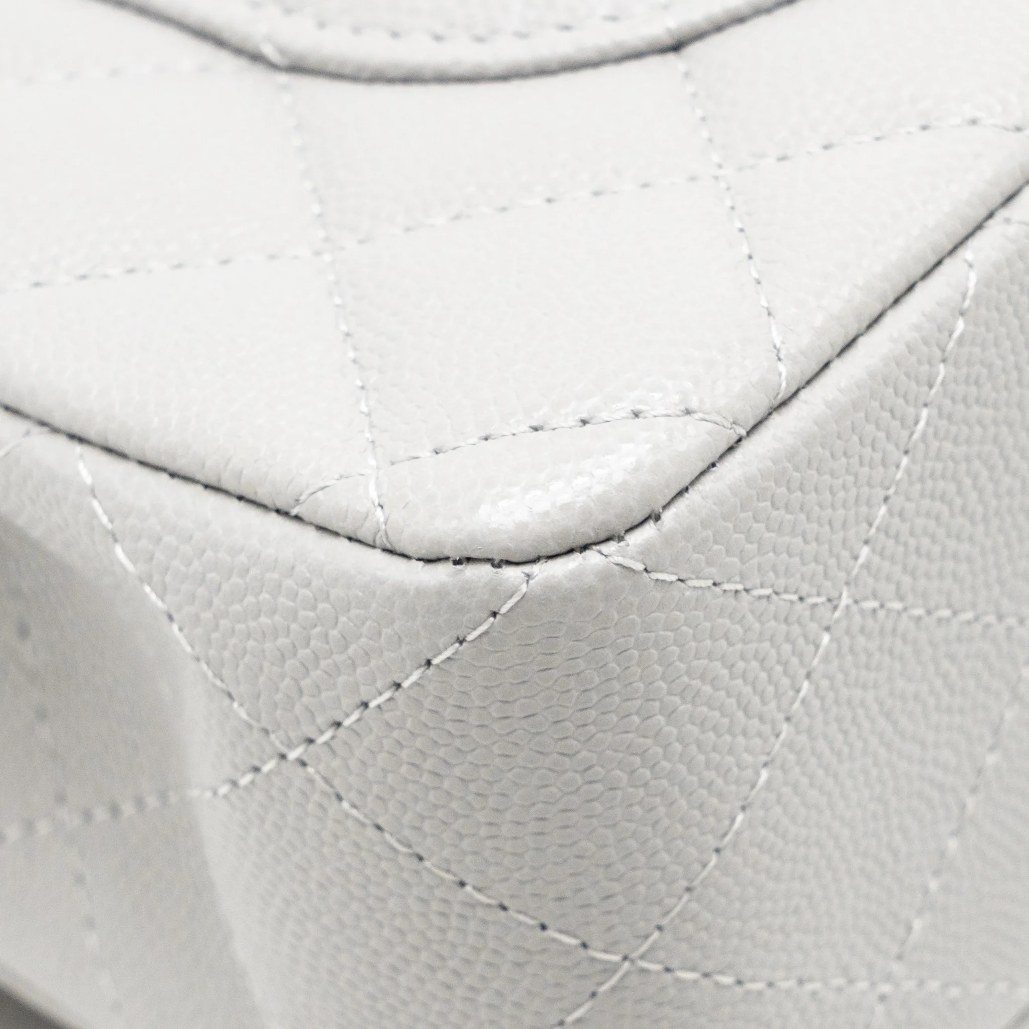 Chanel Small Classic Double Flap Bag Caviar Light Grey LGHW (Microchip) - Image 11