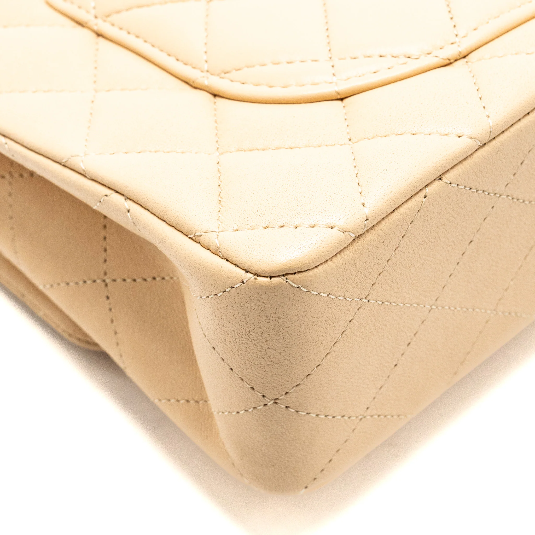 Chanel Small Classic Double Flap Bag Lambskin Beige SHW (Microchip) - Image 10