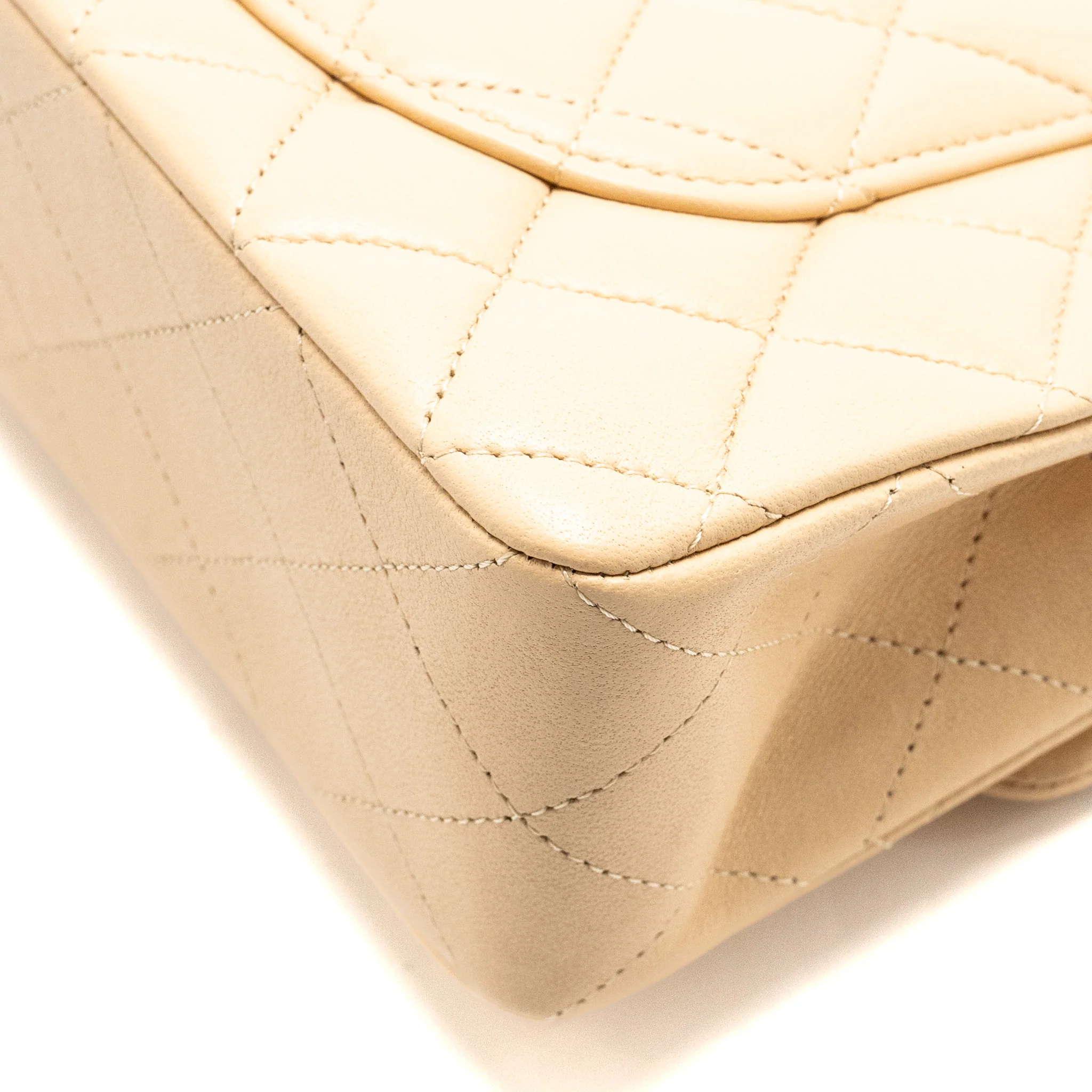 Chanel Small Classic Double Flap Bag Lambskin Beige SHW (Microchip) - Image 11