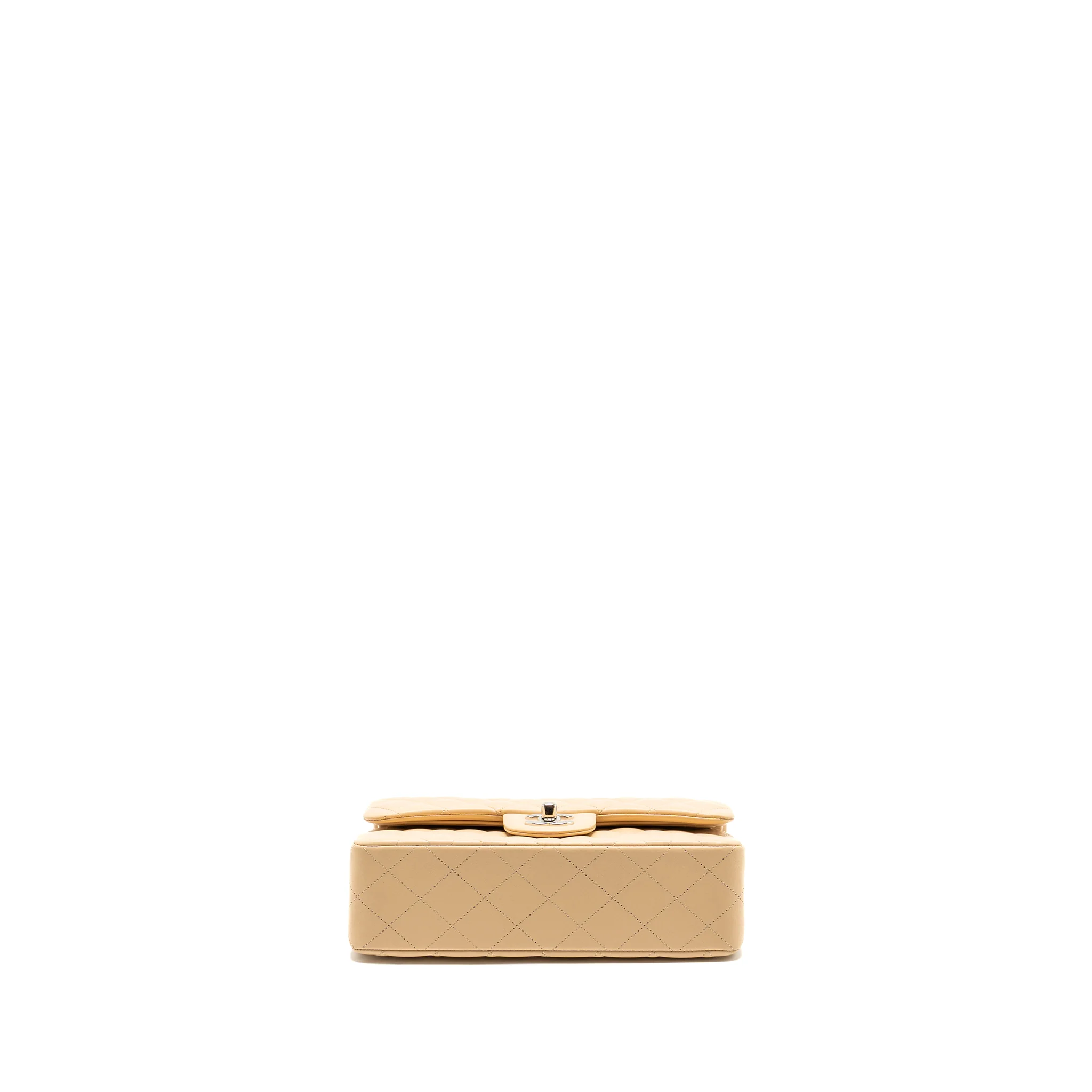 Chanel Small Classic Double Flap Bag Lambskin Beige SHW (Microchip) - Image 5