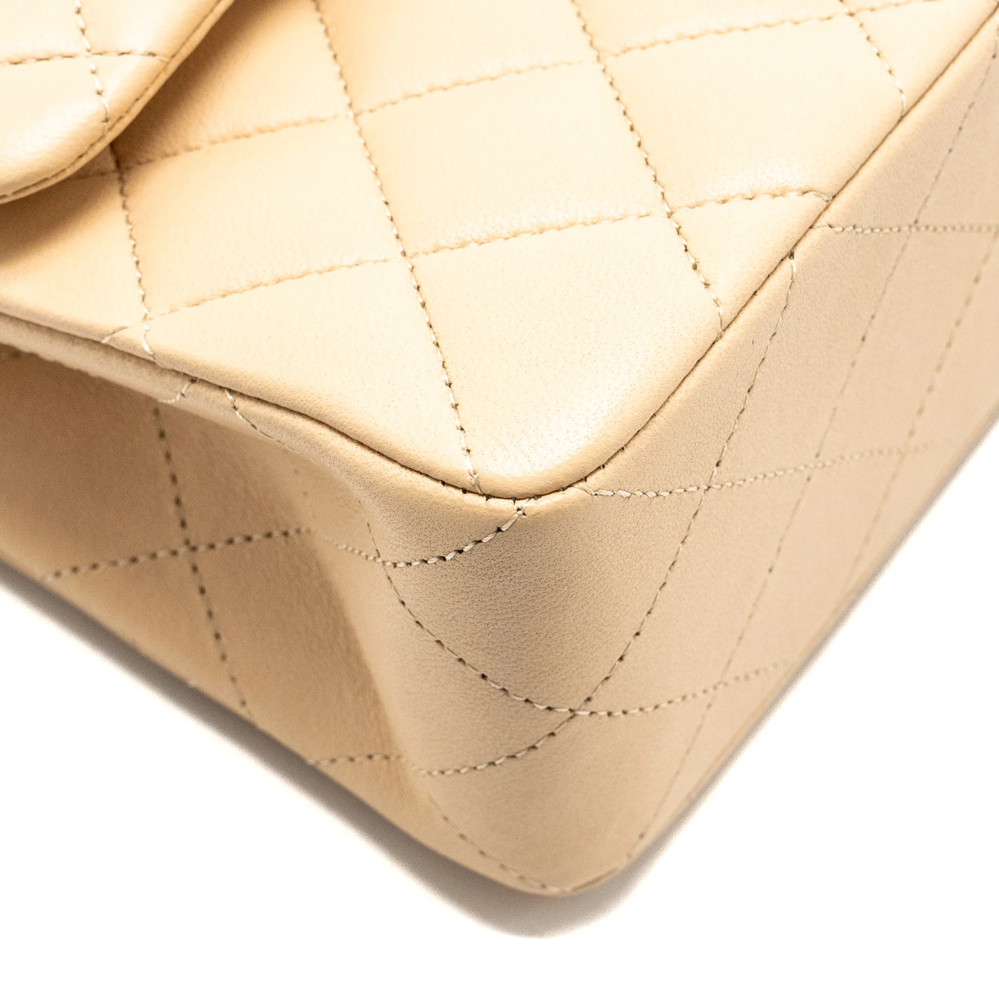 Chanel Small Classic Double Flap Bag Lambskin Beige SHW (Microchip) - Image 8