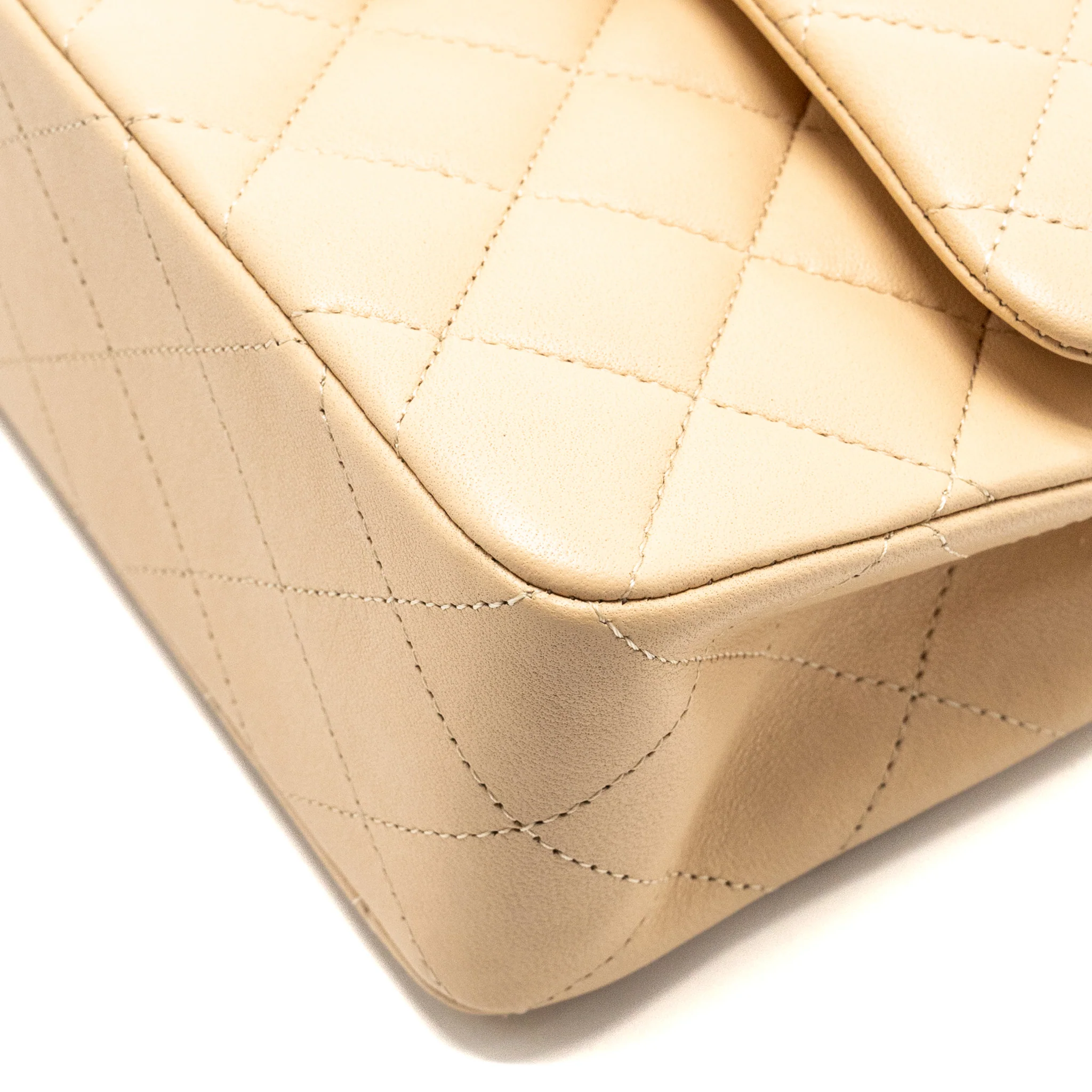 Chanel Small Classic Double Flap Bag Lambskin Beige SHW (Microchip) - Image 9