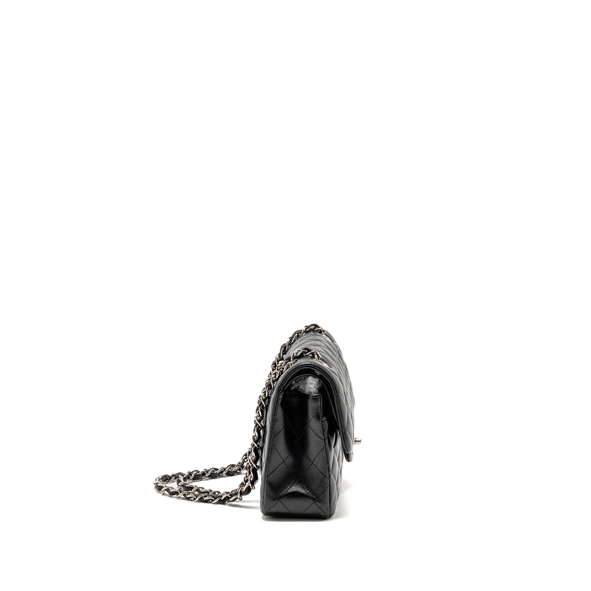 Chanel Small Classic Double Flap Bag Lambskin Black SHW - Image 3